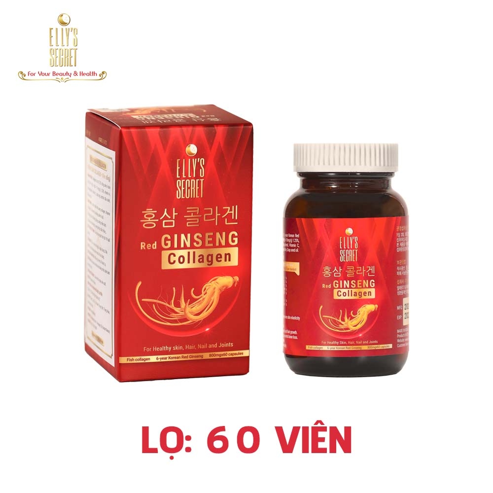 Viên uống Hồng Sâm Hàn Quốc Red Ginseng Collagen – Hỗ trợ tăng cường sức khỏe 60 viên - Phân phối chính hãng