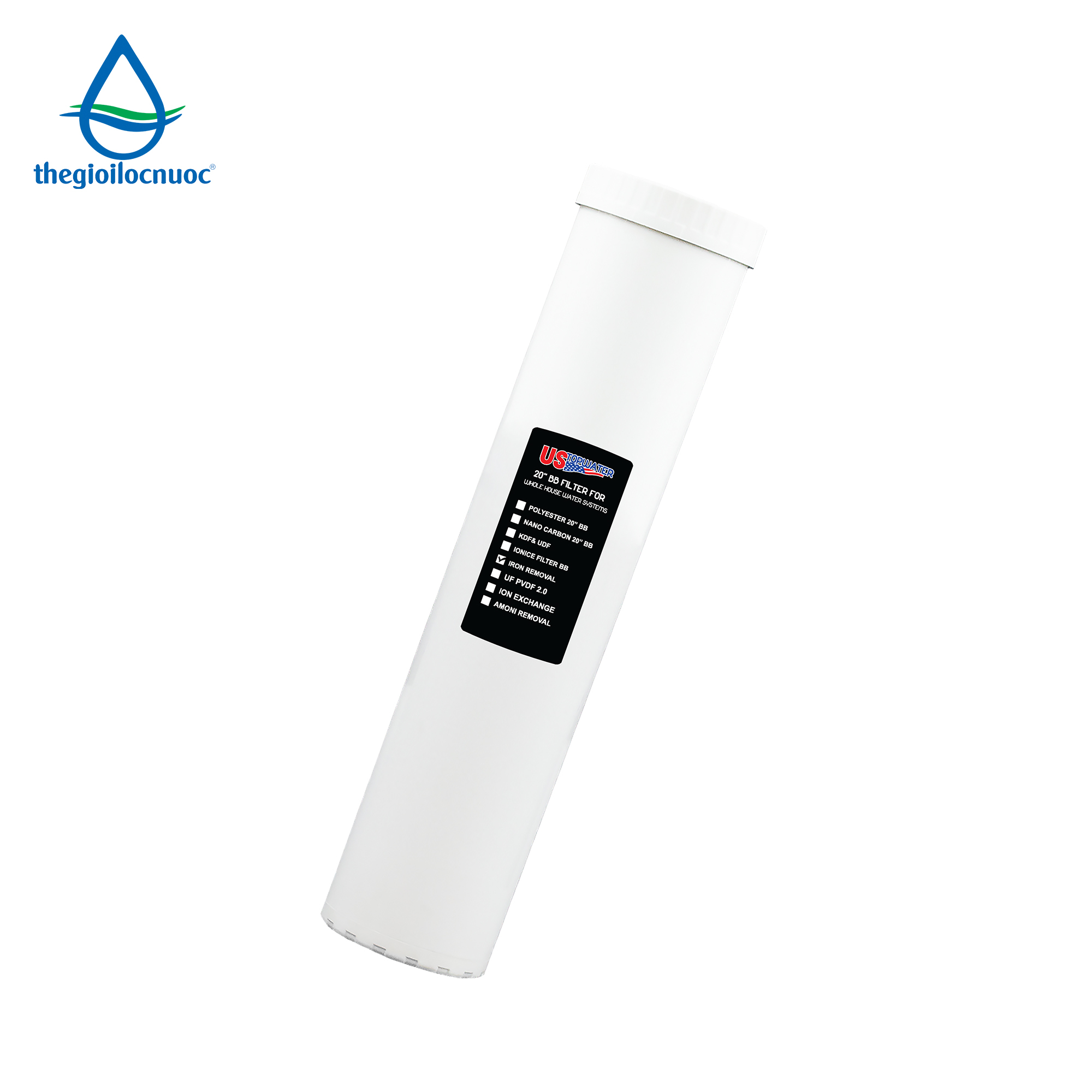Lõi lọc thay thế xử lý sắt USTopwater 20 inches béo, Model: F-Fera-45, Công suất 1200 lít/giờ