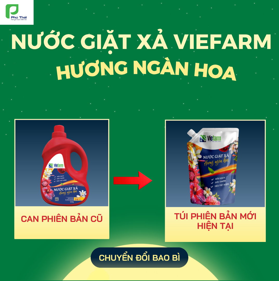 Nước giặt xả hương ngàn hoa VIEFARM 3,6kg - Phân phối chính hãng