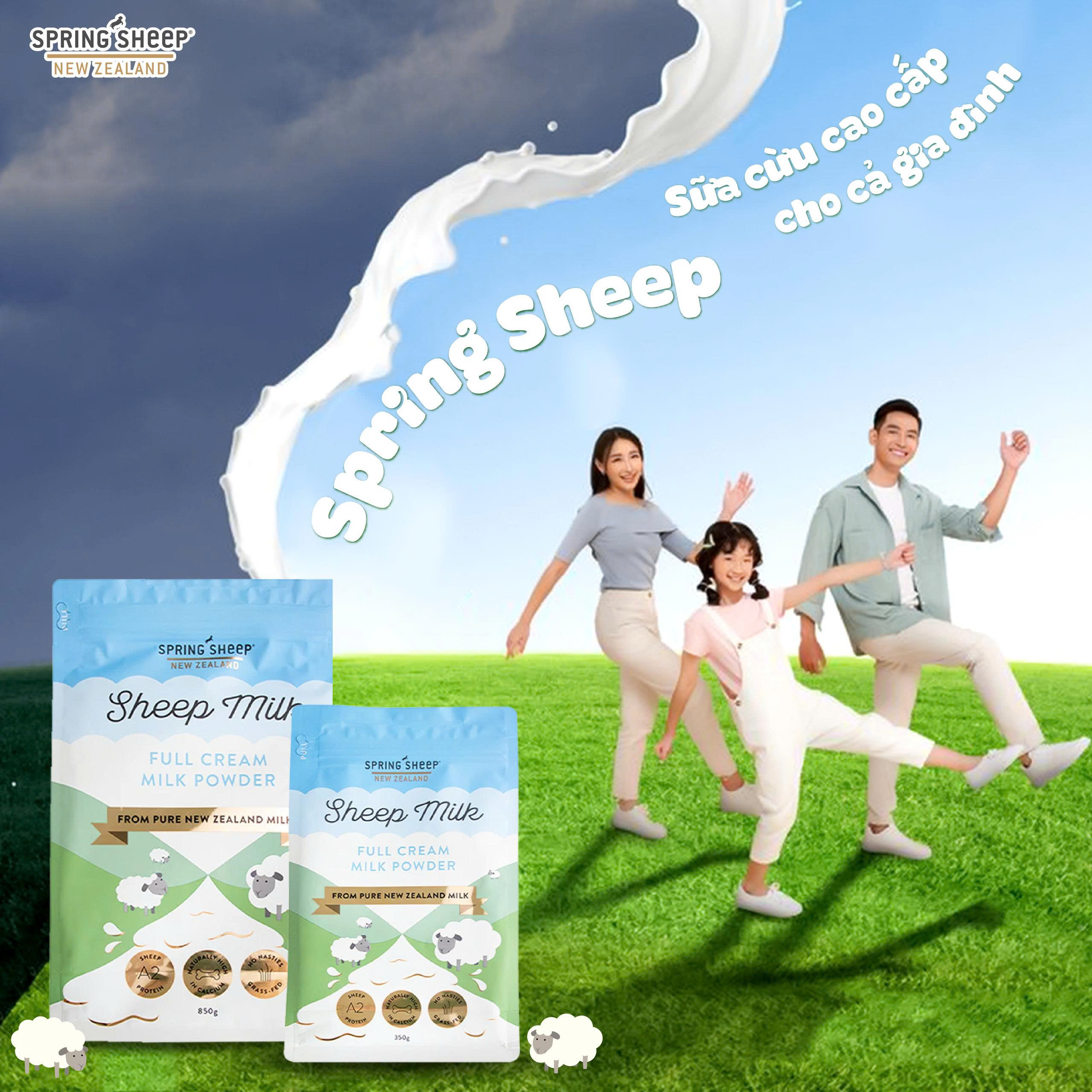 Sữa bột nguyên kem Spring Sheep túi 350g - Phân phối chính hãng