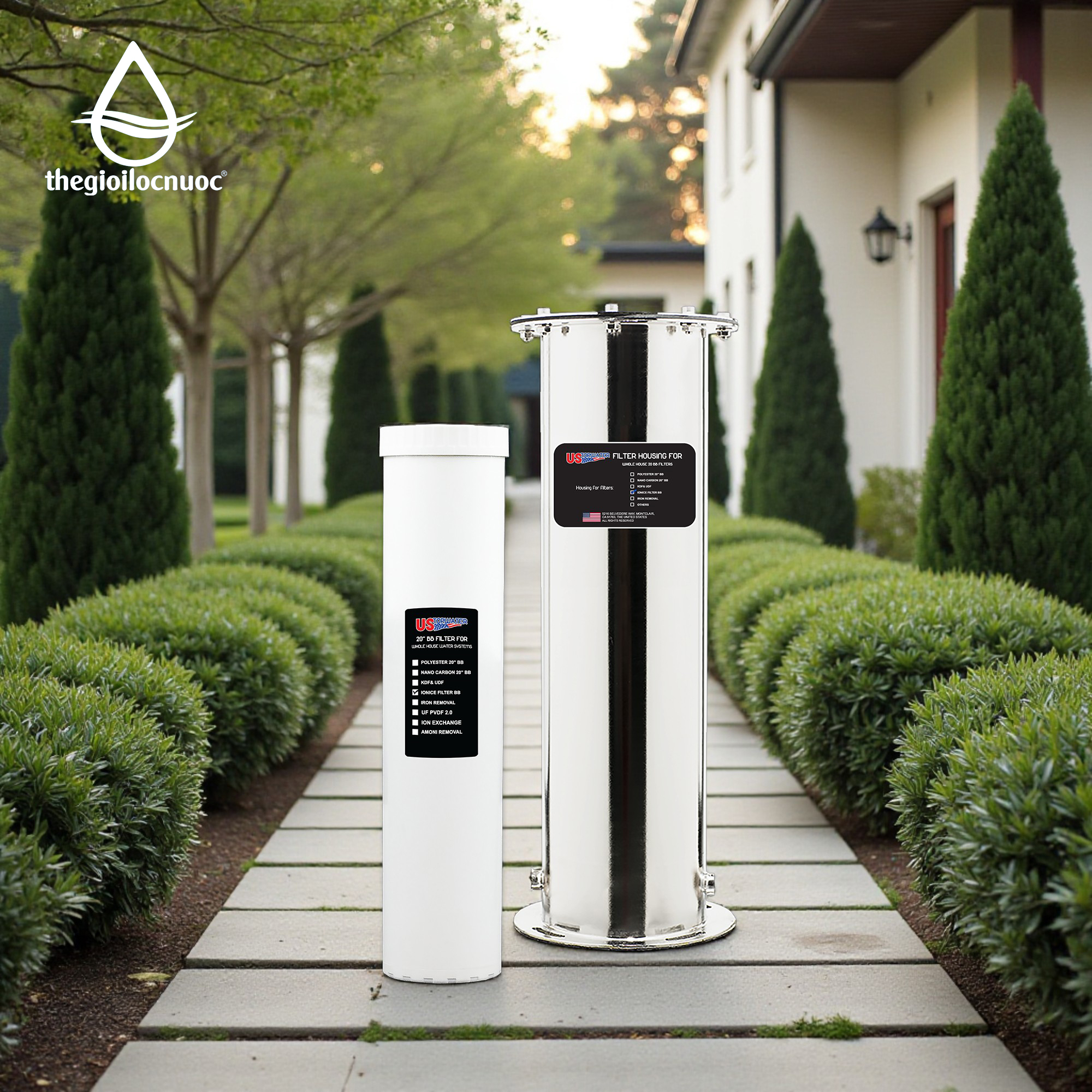 Bộ lọc chống cáu cặn USTopwater SUS 304, Model: Scala-45-US, Công suất 1200 lít/giờ, Vỏ inox 304