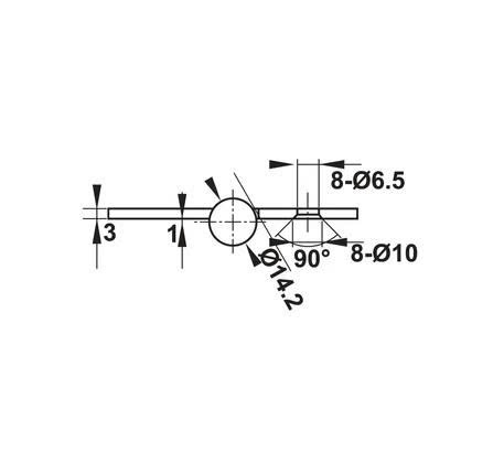 Bản lề lá Hafele inox 102 x 76 x 3 mm 2 vòng bi Đồng bóng PVD 489.05.022