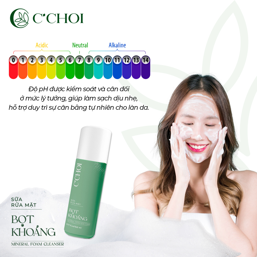 Sữa rửa mặt bọt khoáng C'Choi - Mineral Foam Cleanser