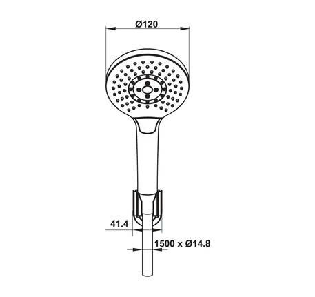 Bộ sen tay Hafele - AirSense 120R 3 chức năng - Màu chrome 485.60.051