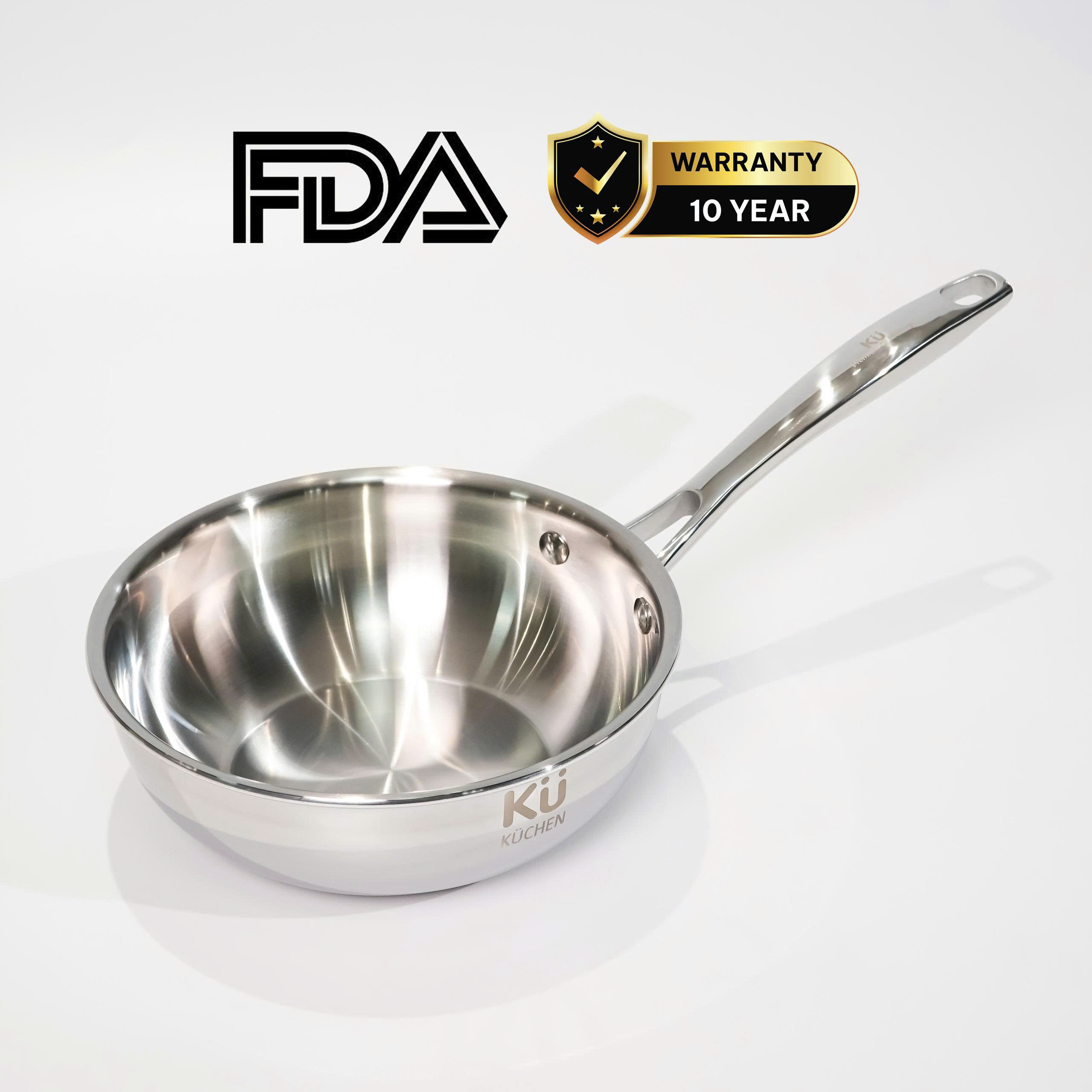 Chảo inox 316 20cm lòng sâu cao cấp KUCHEN KU W201316 - Phân phối chính hãng