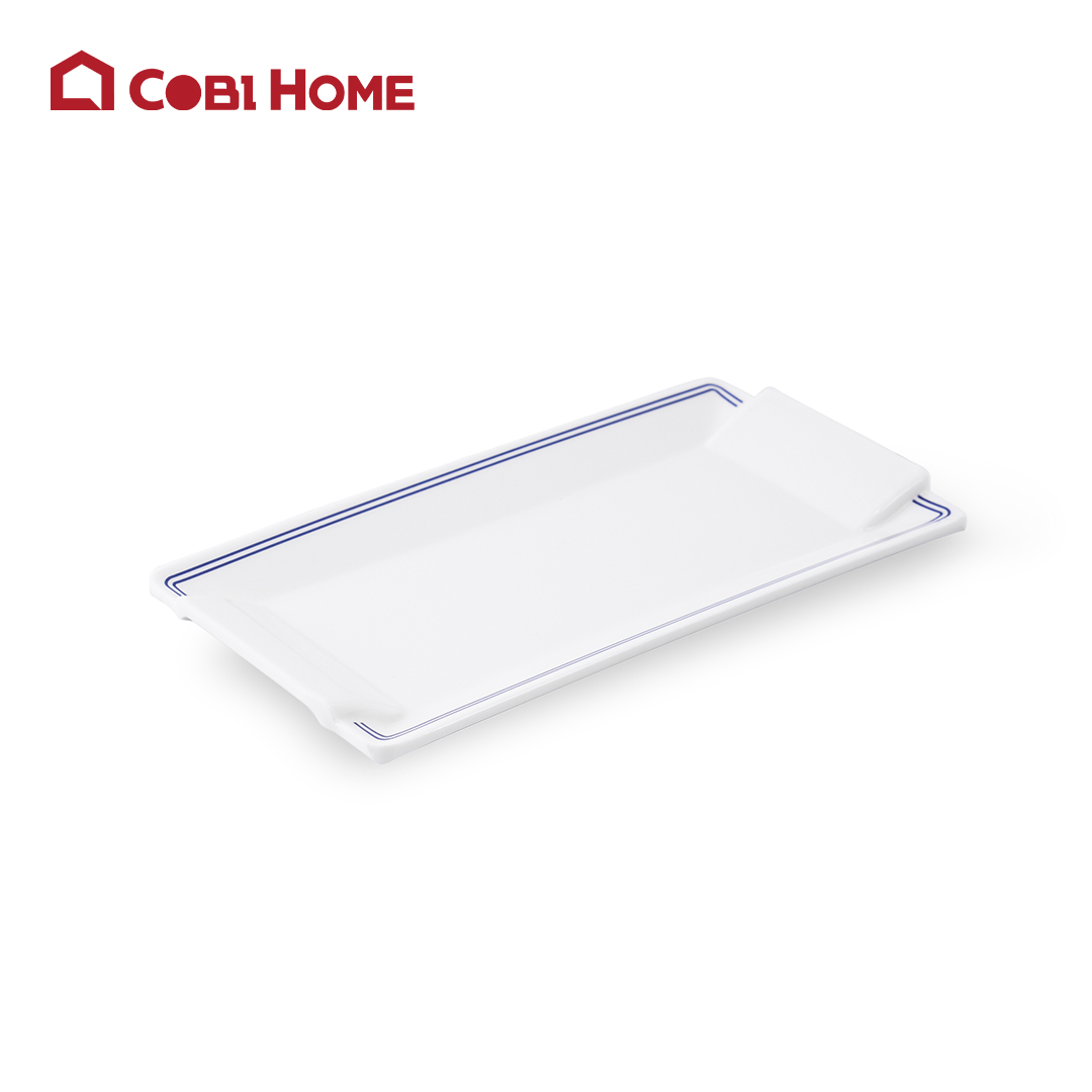 Dĩa Yangge trắng vân xanh chữ nhật dài_378052