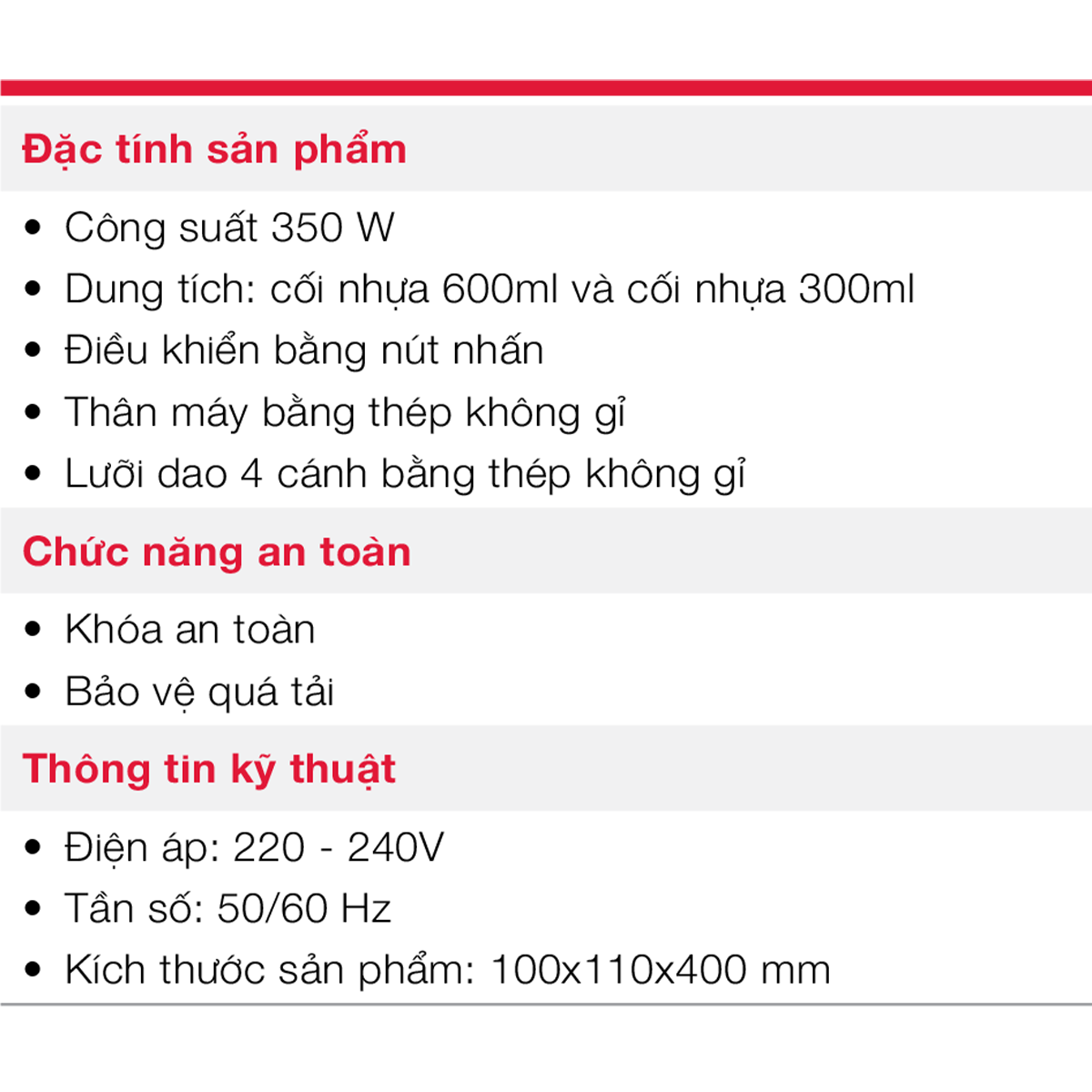 Máy xay sinh tố mini 2 bình Häfele HS-B061MX (535.43.293)