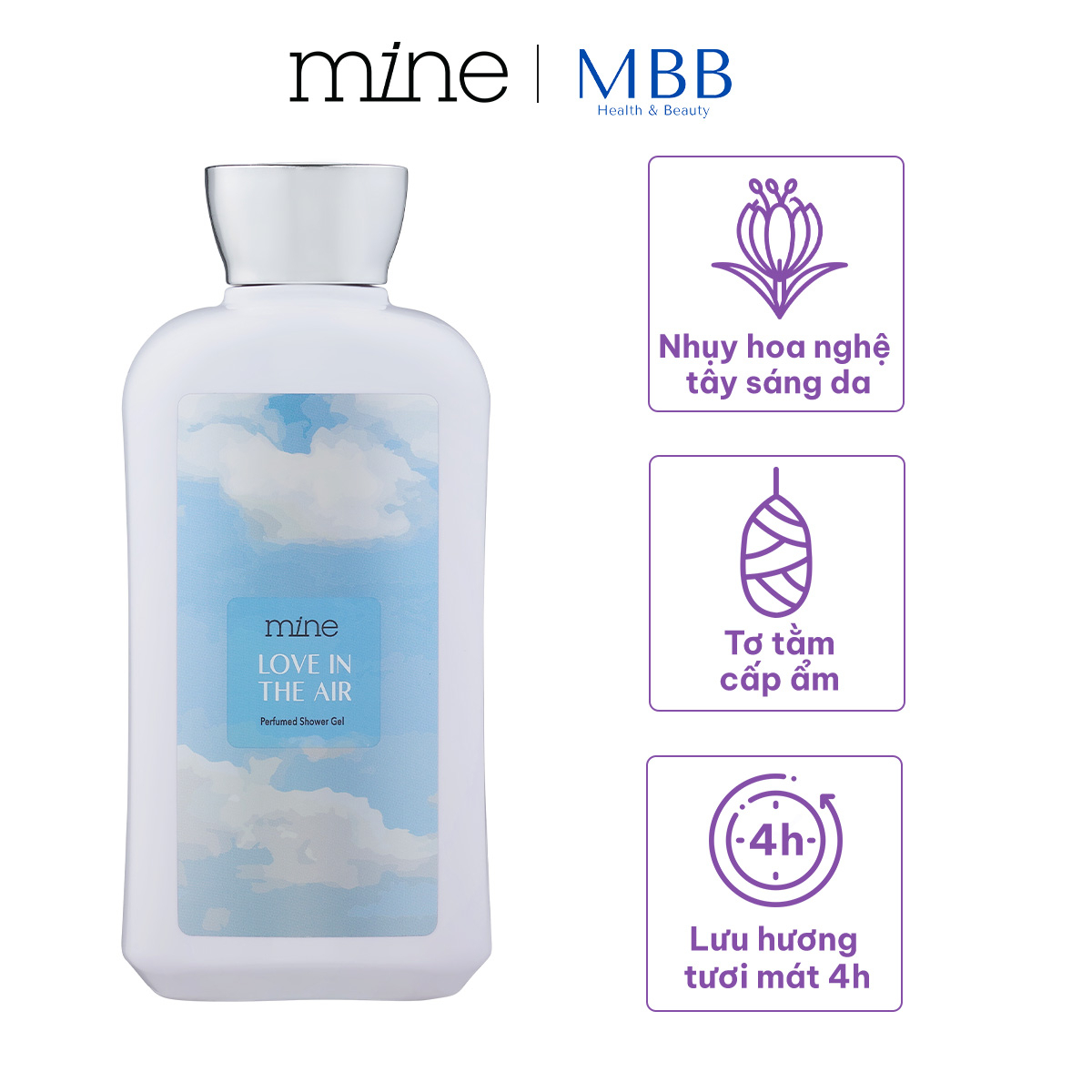 Sữa tắm dưỡng ẩm nước hoa Mine Love In The Air 470g - Phân phối chính hãng