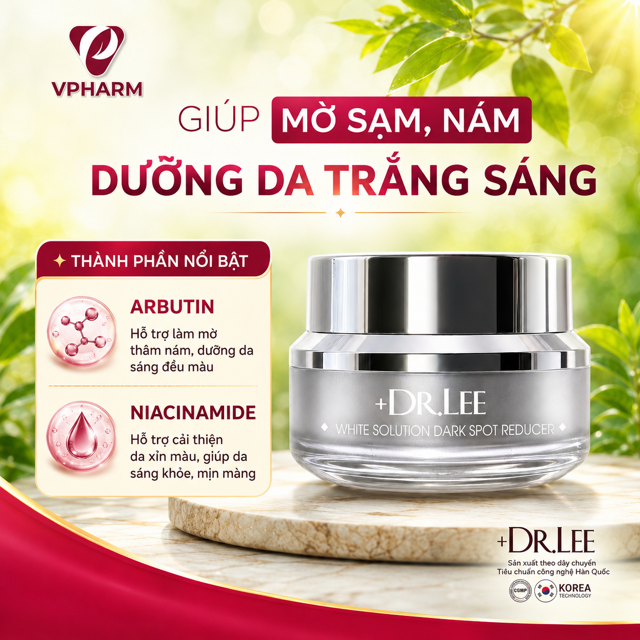 Kem Dưỡng Trắng, Mờ Thâm Nám & Ngừa Lão Hóa +Dr.Lee White Solution Dark Spot Reducer (30g)
