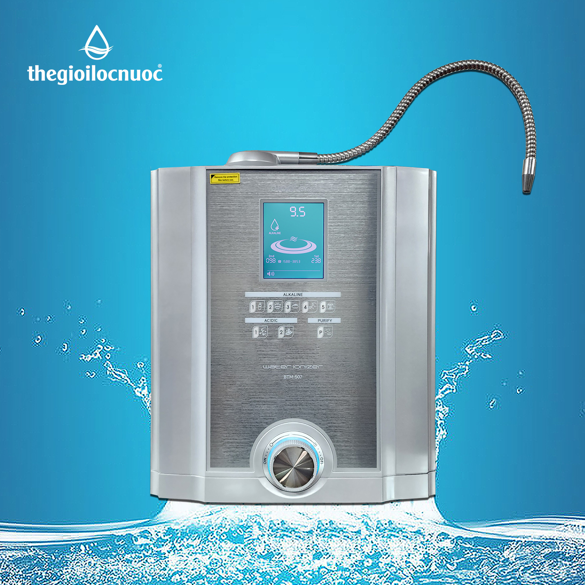 Máy lọc nước công nghệ điện giải ion kiềm dùng trong gia đình, model: BTM-507, nhãn hiệu Biontech