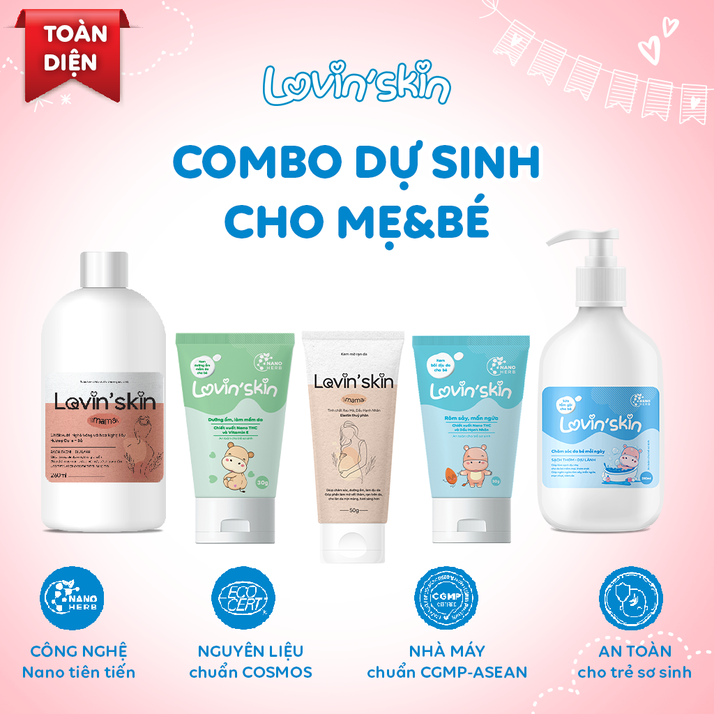 Combo dự sinh toàn diện cho mẹ & bé Lovin'Skin