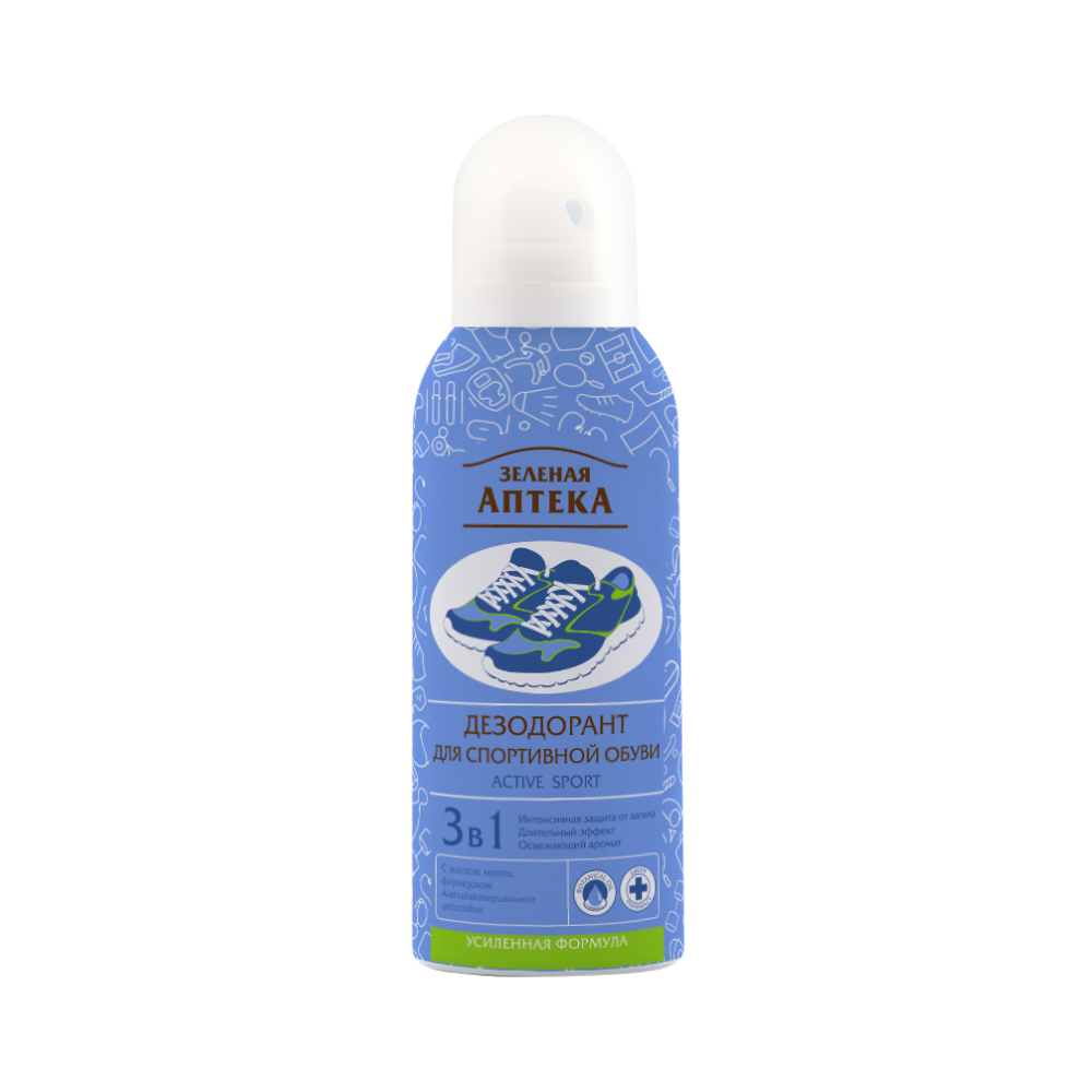 Xịt khử mùi giày Thể Thao Zelenaya Apteka Active Sport - 3in1 (150ml) - Phân phối chính hãng