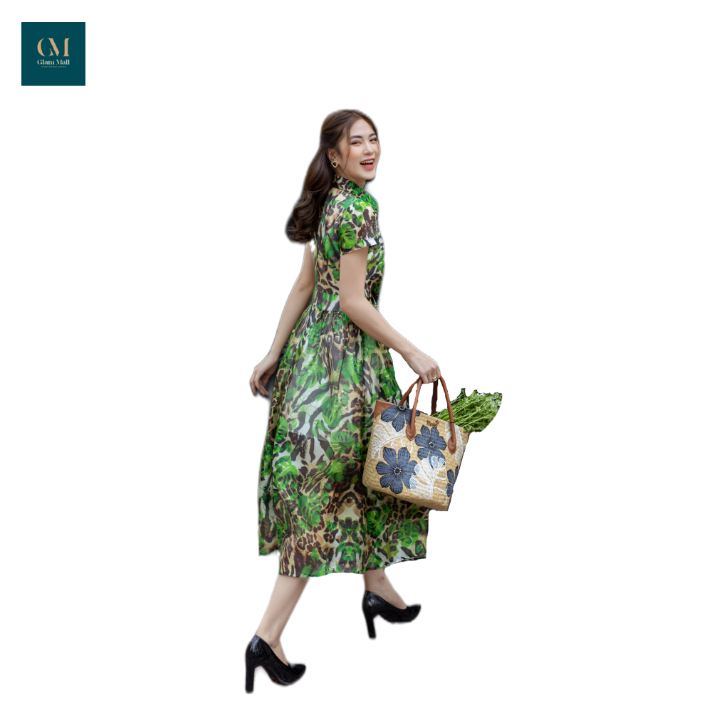 Đầm cổ sơ mi xanh lá Mabel-duoc-ban-tai-PL Home & Health Store