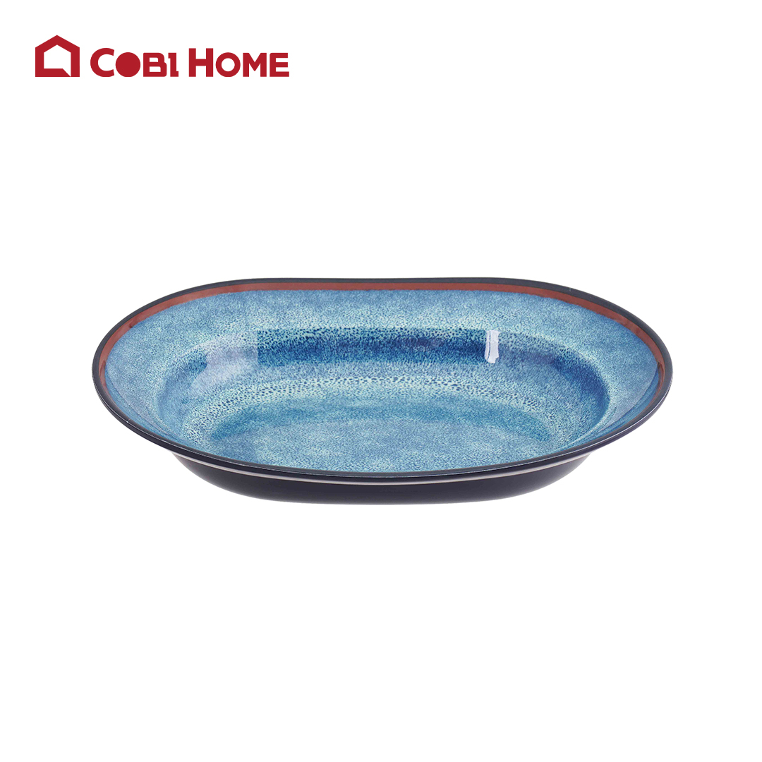 Dĩa Mela xanh loang oval sâu lòng Size 300x218x52_378552_HSOM300 - 4