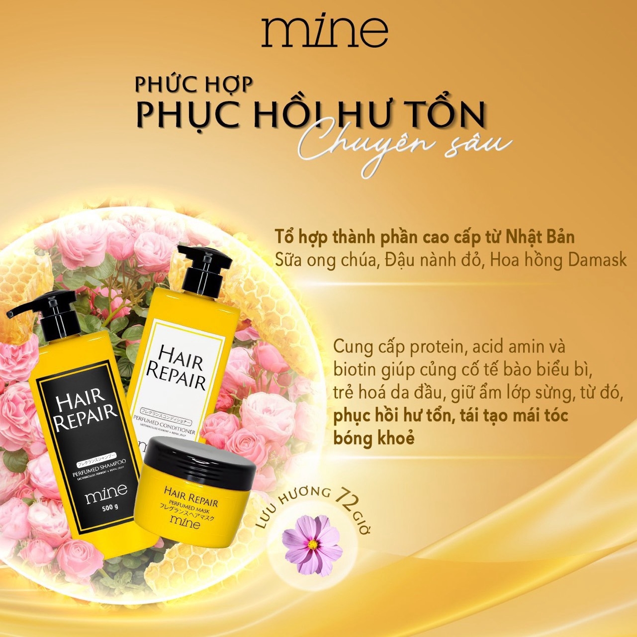 Dầu gội Mine Hair Repair Perfumed Shampoo 500g-duoc-ban-tai-PL Home & Health Store