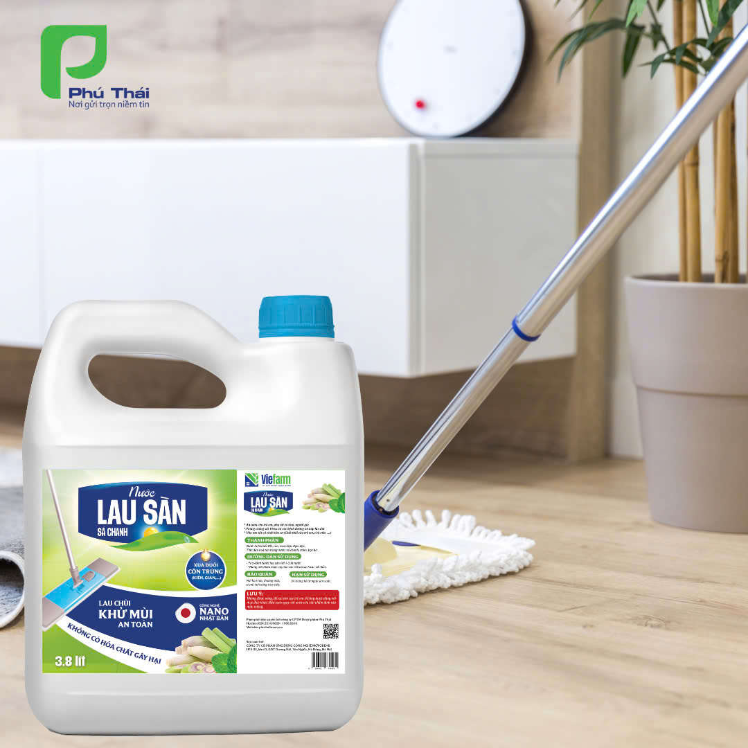 Nước lau sàn sả chanh VIEFARM 3,8 lít - 3