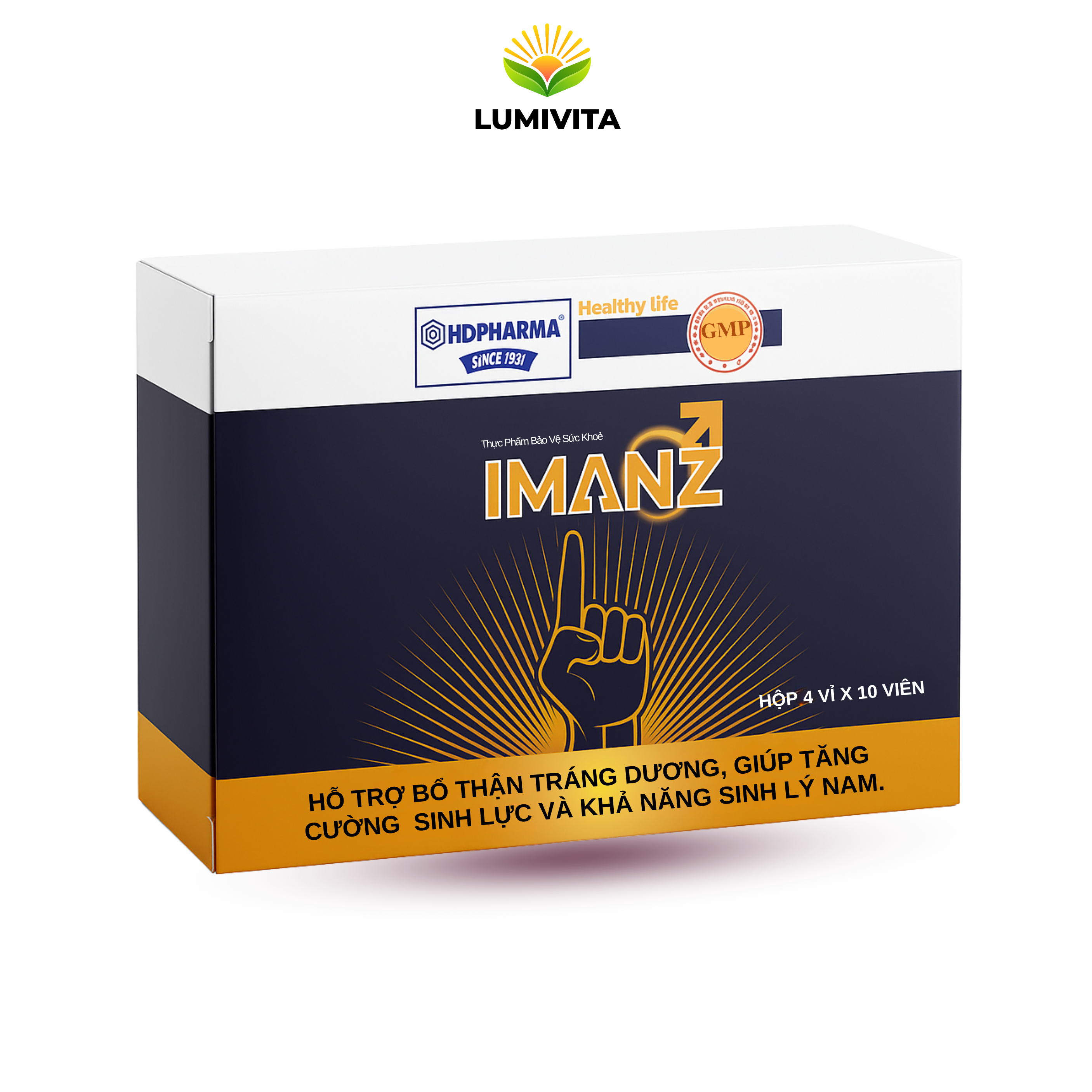 Viên uống Imanz hỗ trợ tăng cường sinh lực phái mạnh (hộp 40 viên) - Phân phối chính hãng