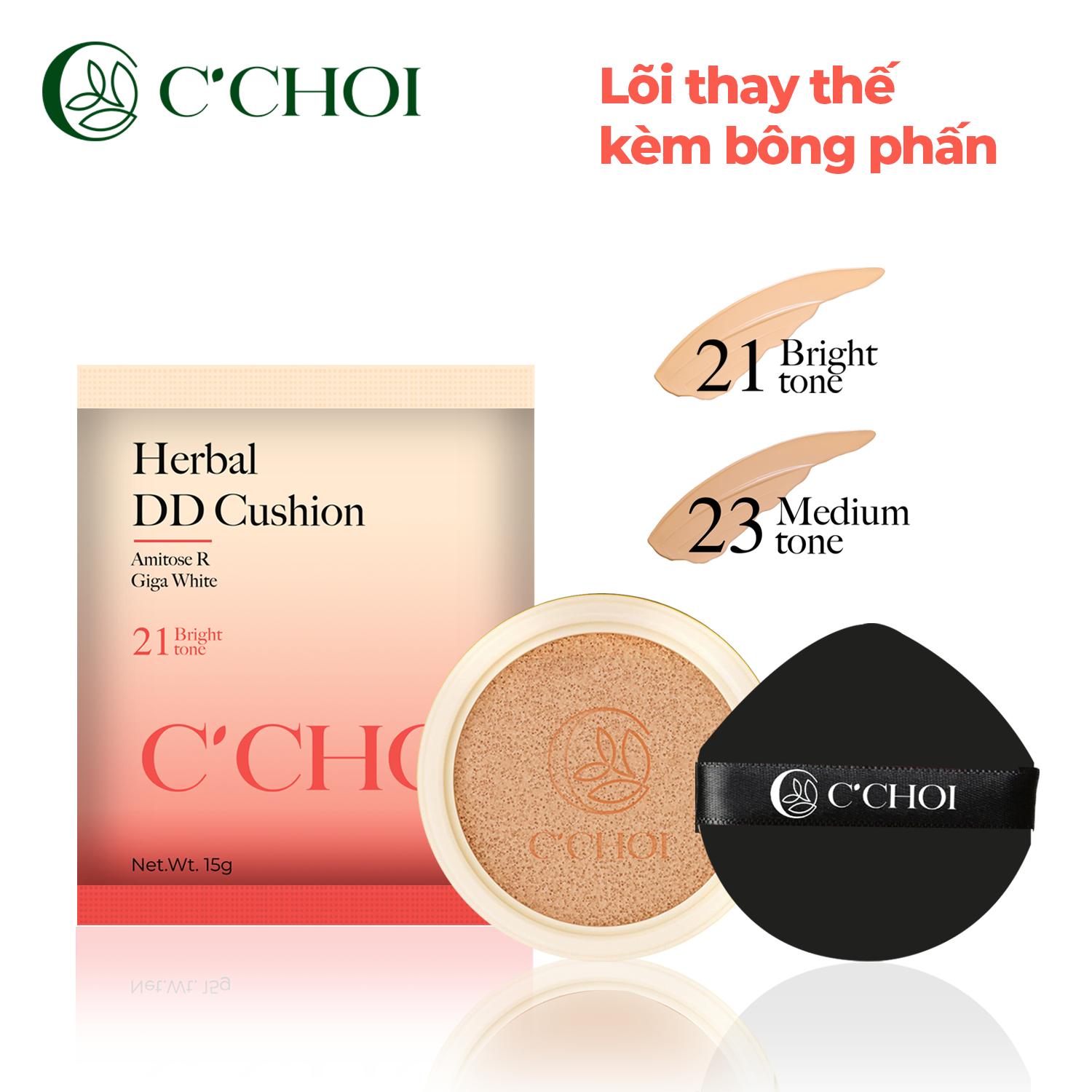 Lõi phấn nước C'Choi Herbal DD Cushion - Phân phối chính hãng