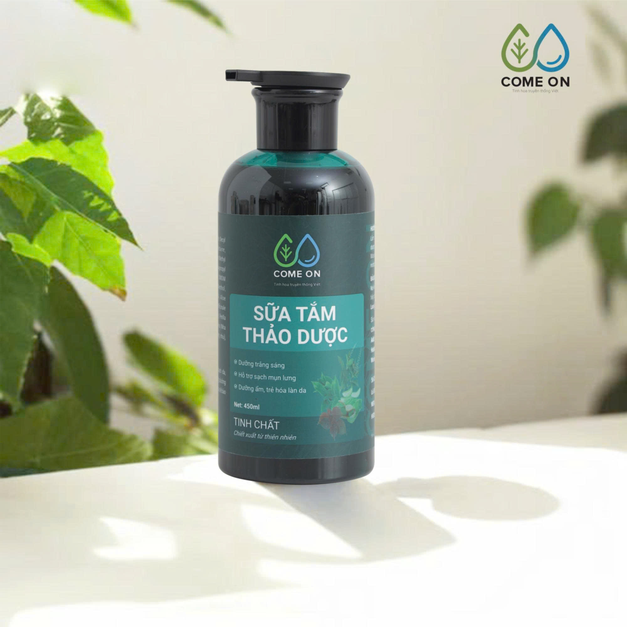 Sữa tắm thảo dược COME ON cấp ẩm, dưỡng da, sạch mụn lưng 450ml