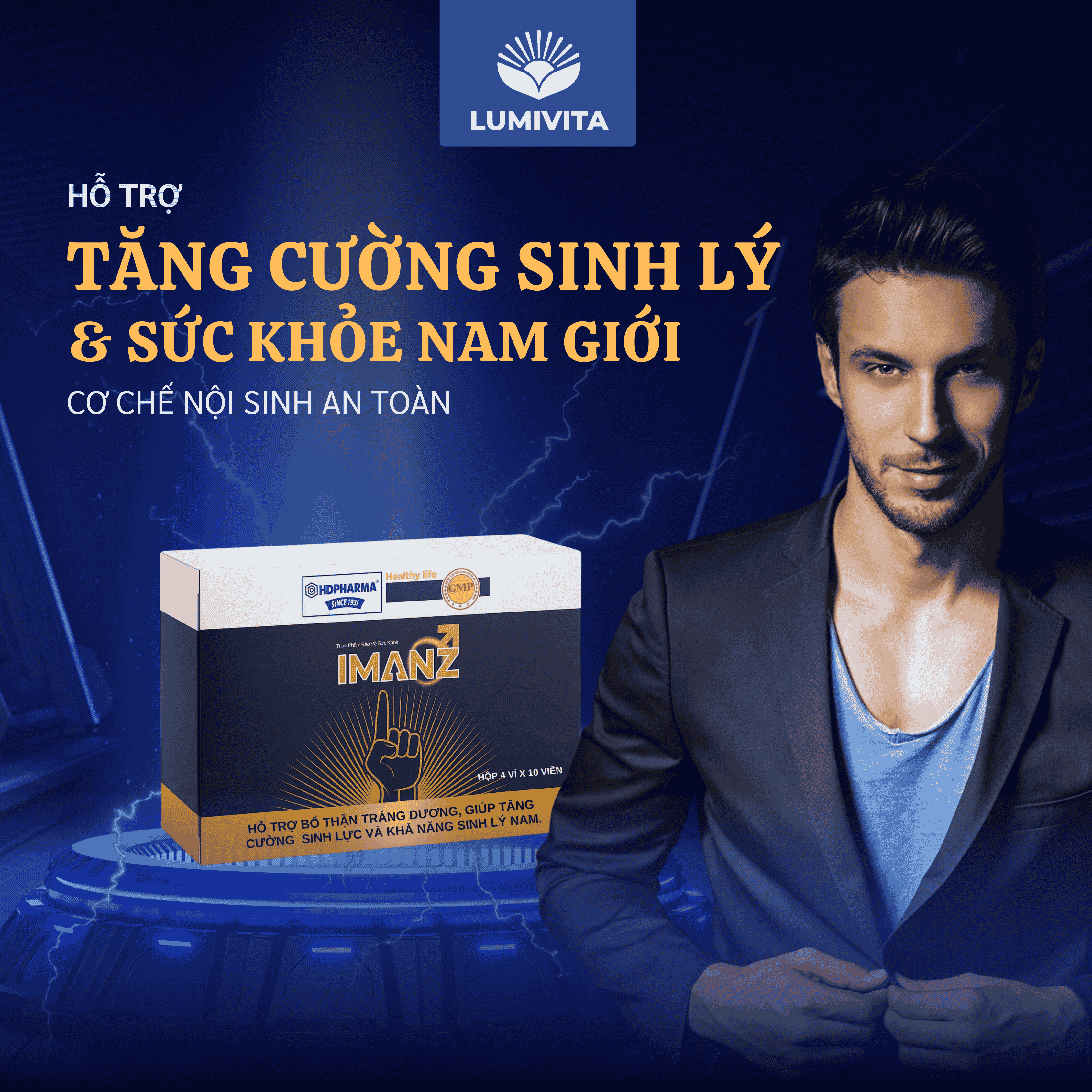 Viên uống Imanz hỗ trợ tăng cường sinh lực phái mạnh (hộp 40 viên)
