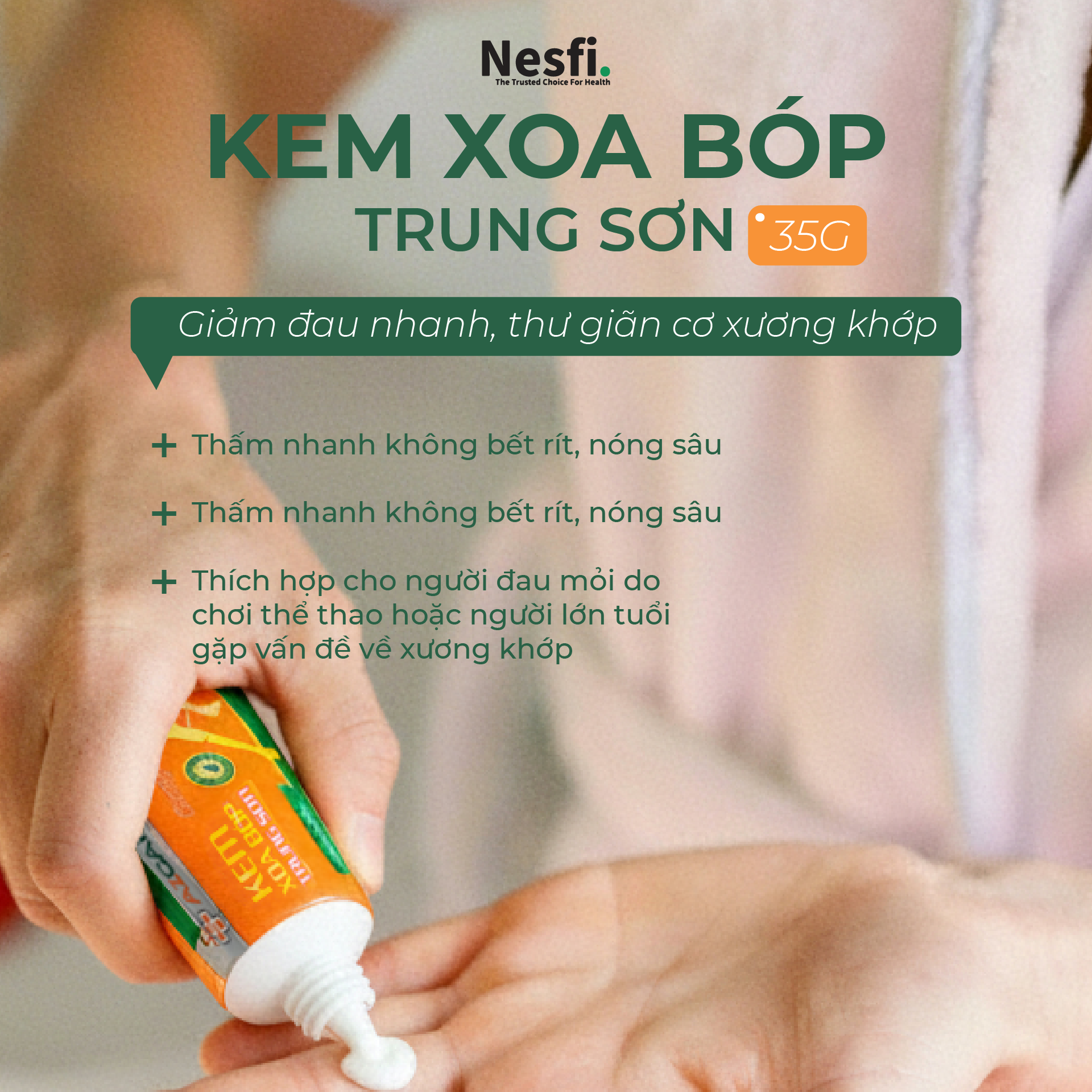 Kem xoa bóp Trung Sơn tuýp 35g (Hỗ trợ giảm đau, đau cơ, đau khớp, đau lưng) - 2