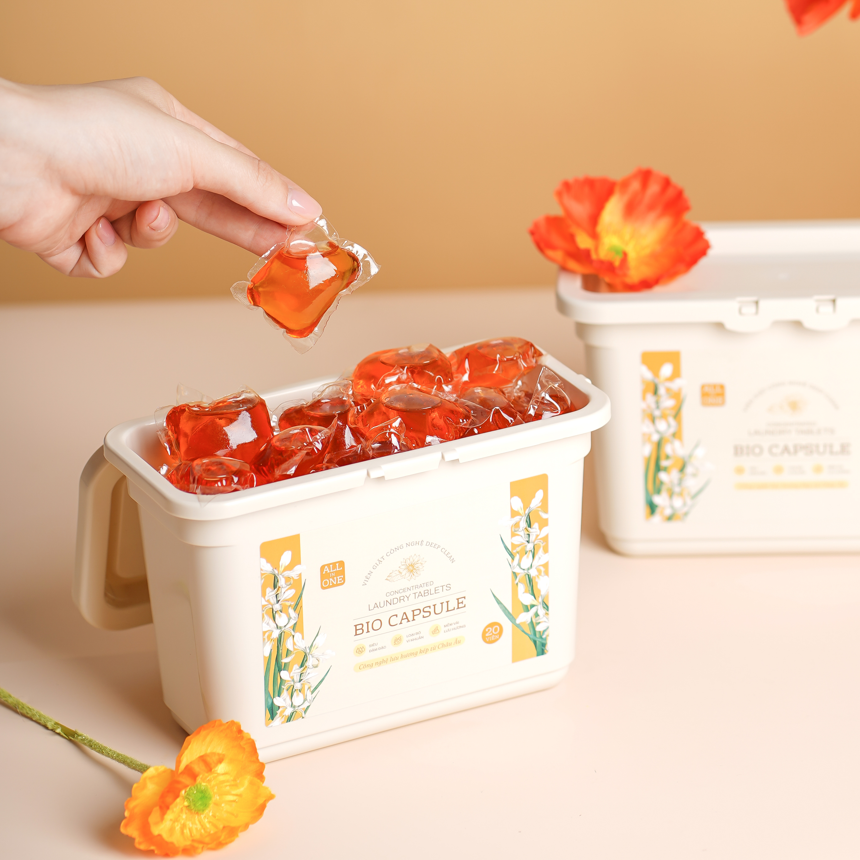 Thùng 4 Hộp 20 Viên giặt xả BioCapsule Đơn