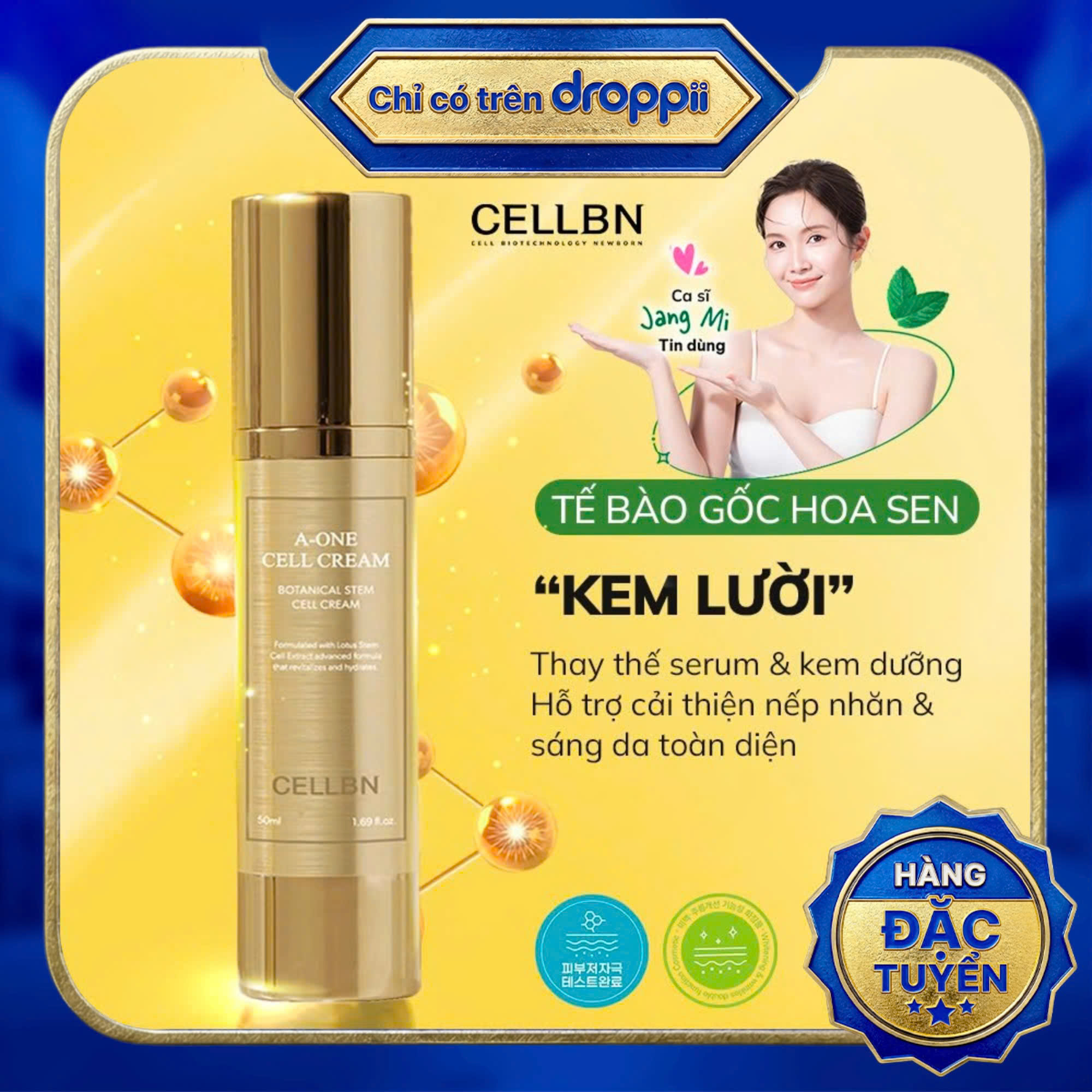 Kem "lười" tế bào gốc Hoa Sen CELLBN thay thế các bước dưỡng da,giảm nếp nhăn và sáng da 50ml - Phân phối chính hãng