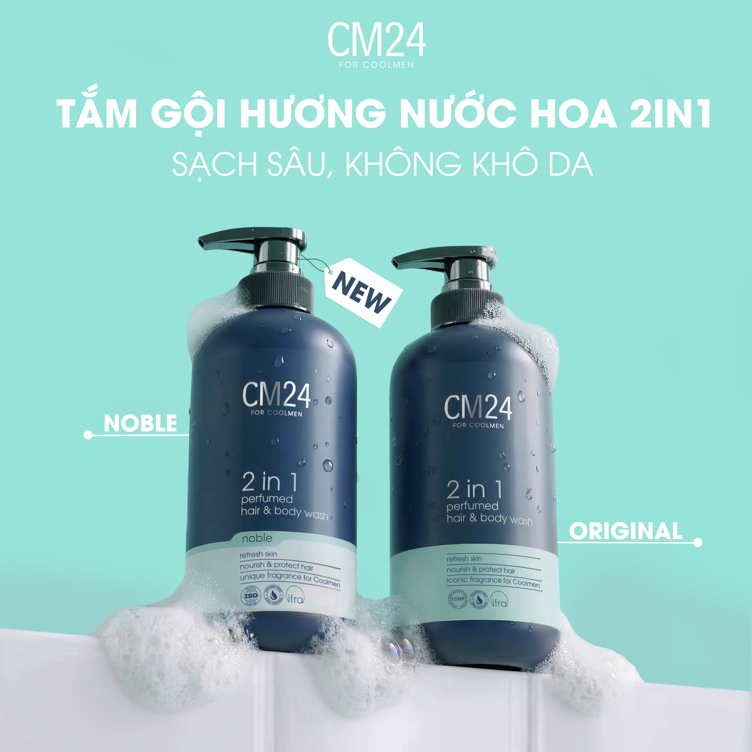 Tắm gội nam 2in1 hương nước hoa Noble CM24 500ml
