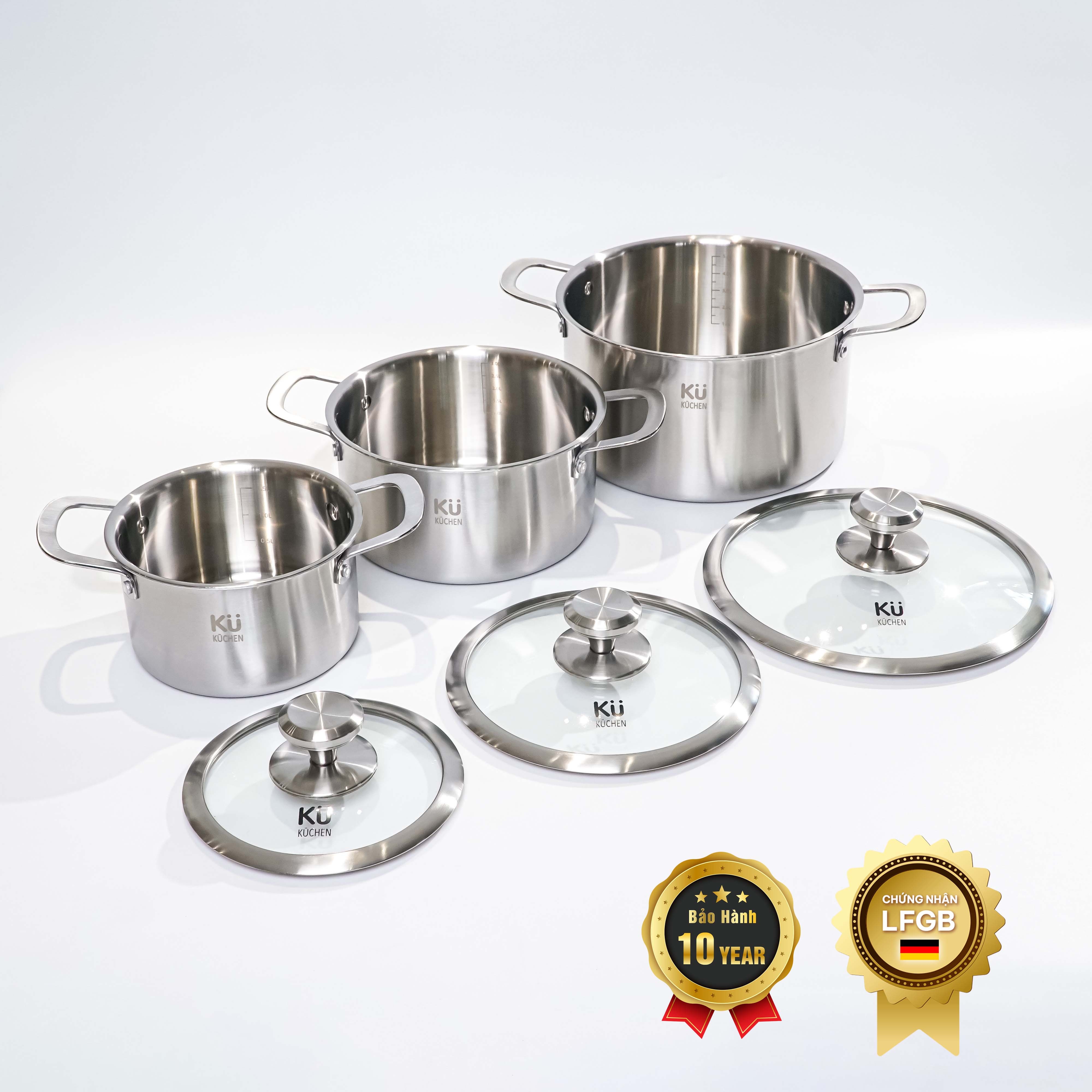 Nồi inox cao cấp KU 3326 size 20 có nắp (LFGB) - 2