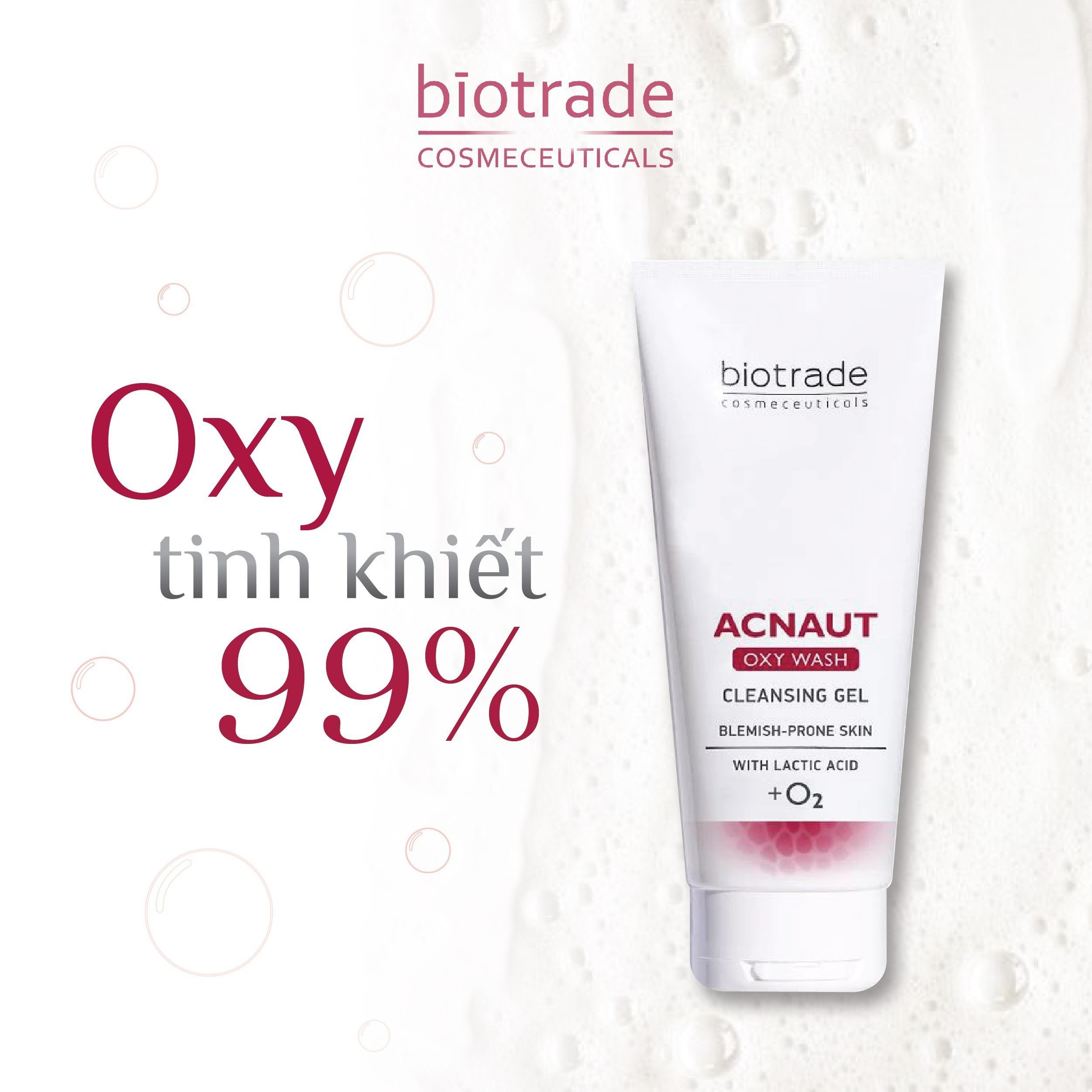 Gel rửa mặt Acnaut Oxy Wash Cleansing Gel 50ml - Phân phối chính hãng