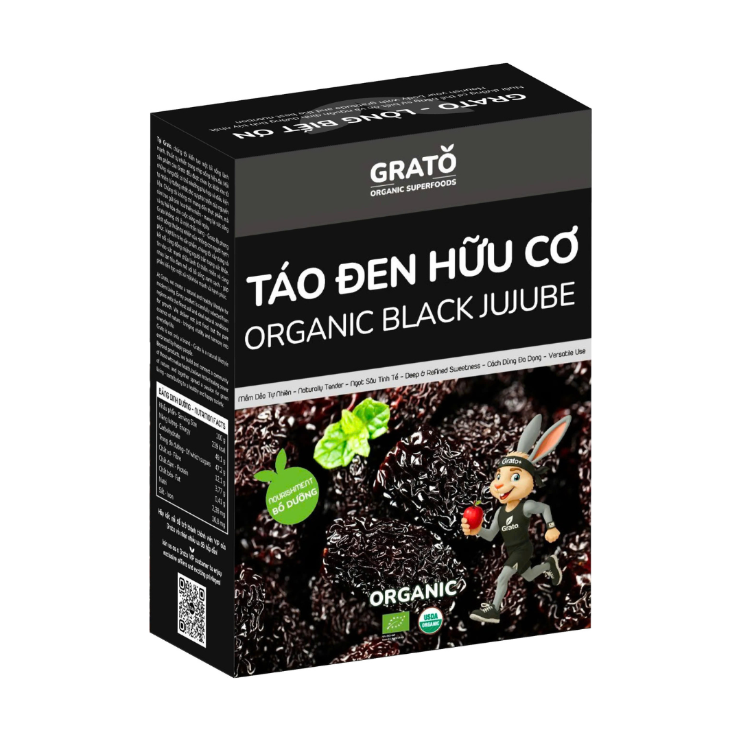 Táo Đen Hữu Cơ Grato 500g - Phân phối chính hãng