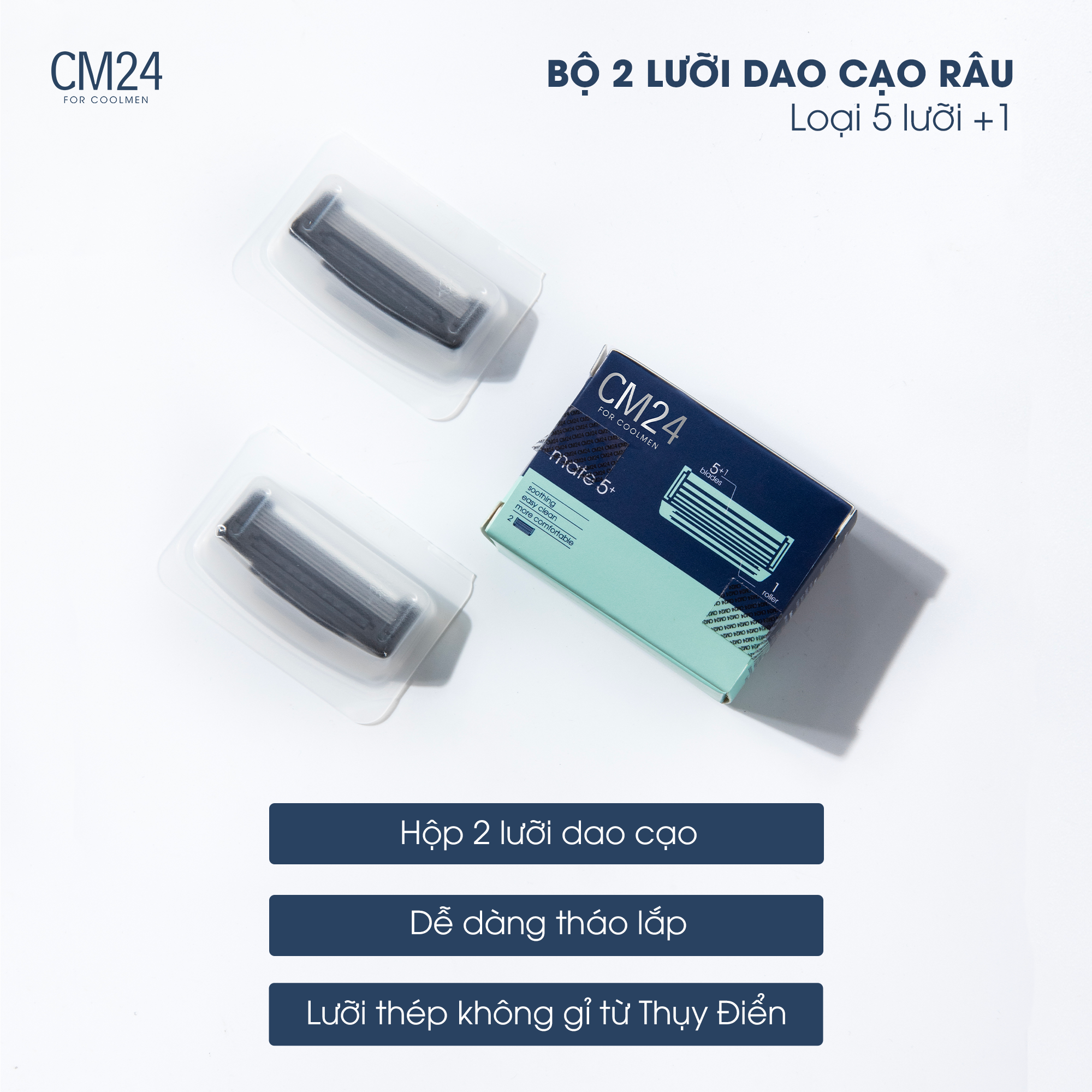 Bộ 2 lưỡi dao cạo râu CM24 5+ Kit - 2