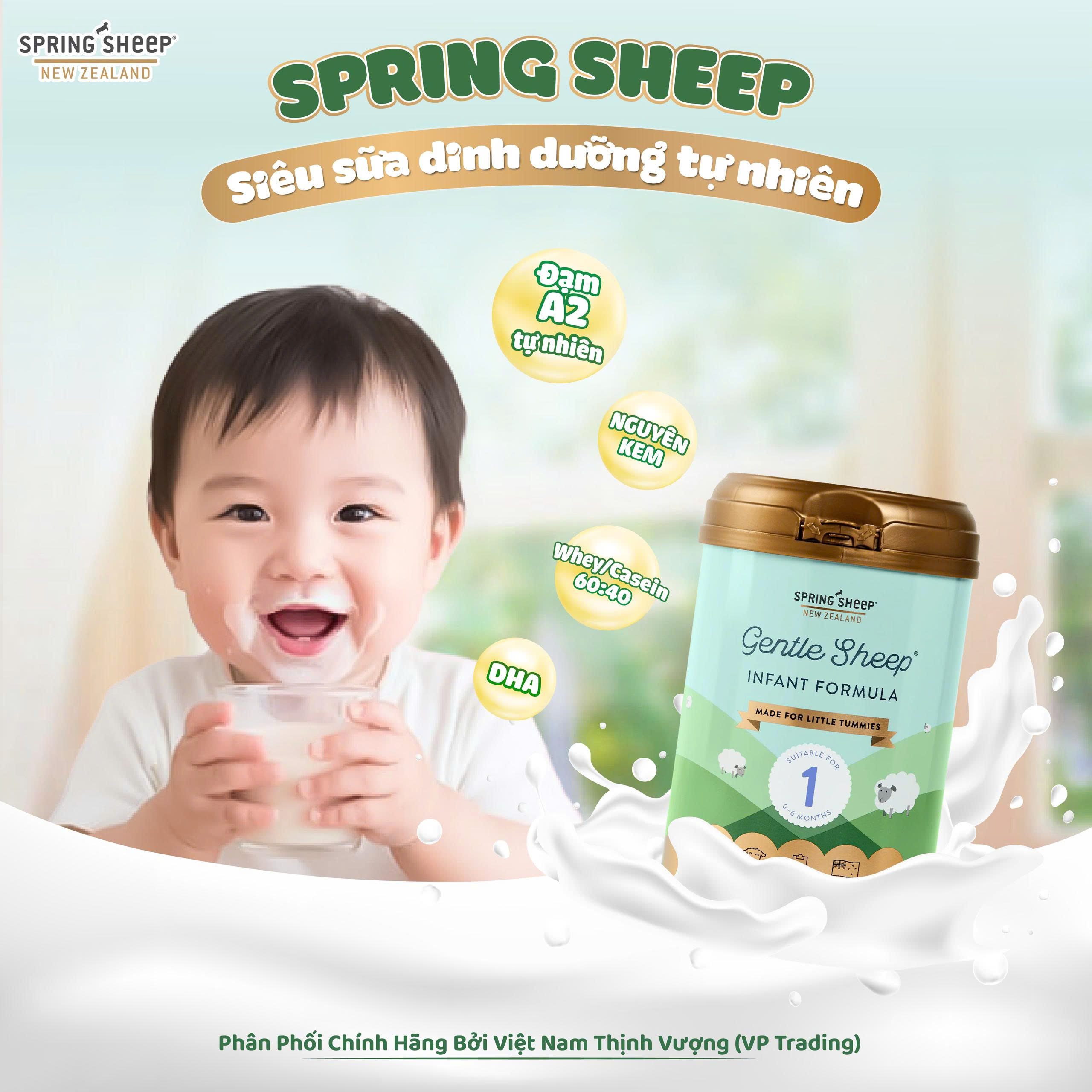 Sữa Spring Sheep số 1 cho trẻ từ 0-6 tháng tuổi 800g - Phân phối chính hãng
