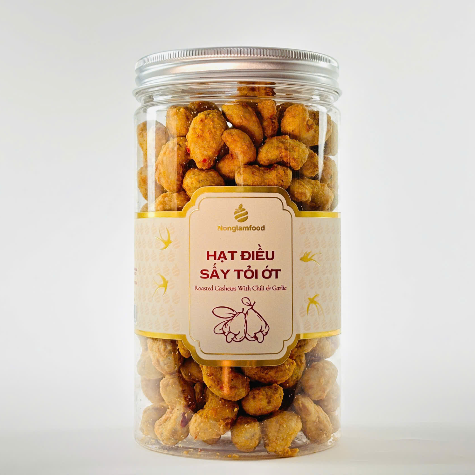 Tết 2026 - Hạt Điều Sấy Tỏi Ớt - Hũ 454g