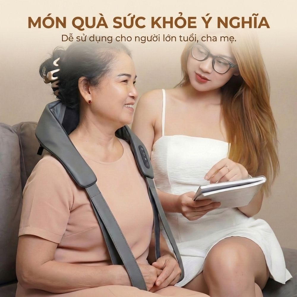 Máy massage cổ vay gáy 4D Kachi MK395 mô phỏng bàn tay người, không dây tiện lợi - 8