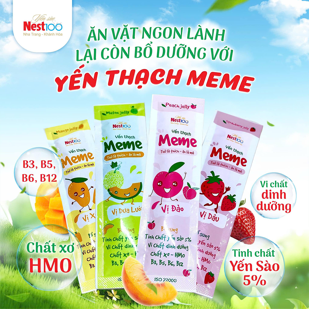 Yến thạch Meme Nest100 – Tinh chất yến sào (12 gói x 26g)