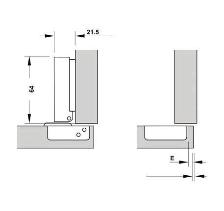 Bản lề Hafele DIY Inox 304 giảm chấn - Lắp trùm nửa 315.07.114