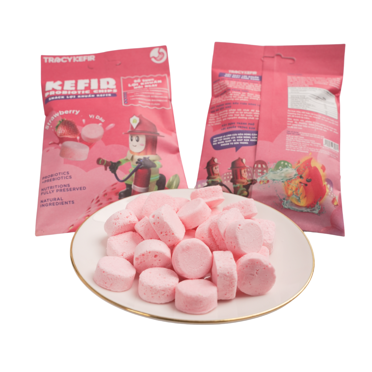 Snack lợi khuẩn kefir vị dâu
