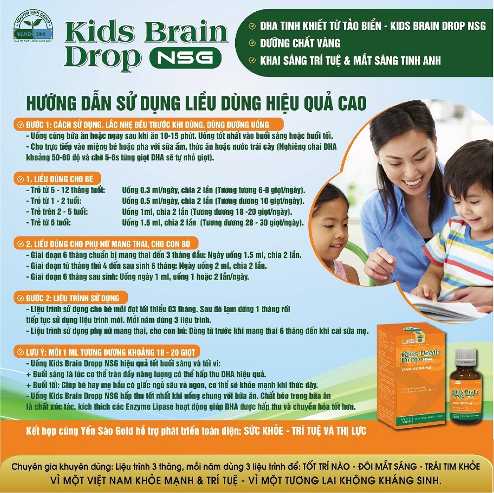 Thực phẩm bổ sung DHA Kids Brain Drop NSG