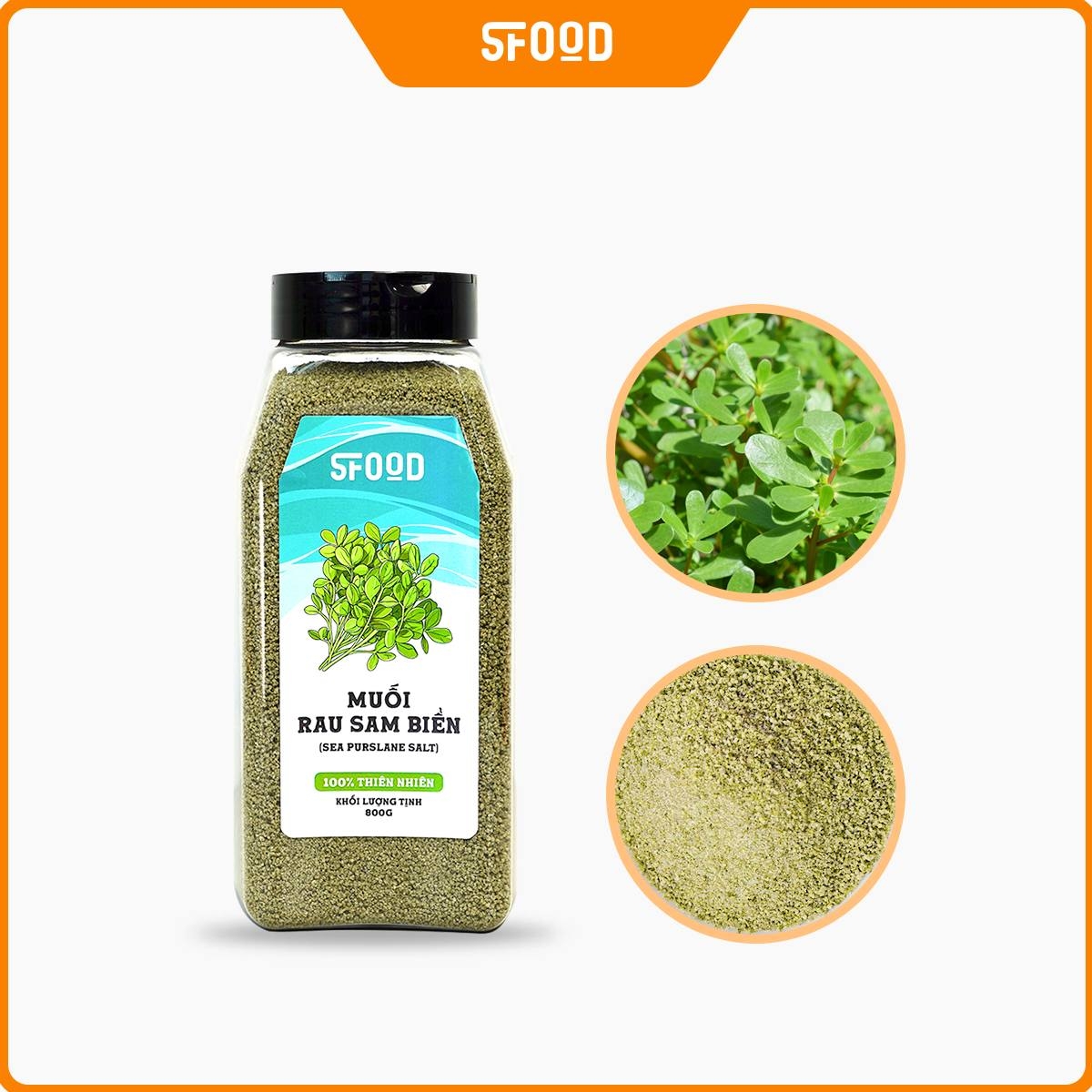 Muối Rau Sam Biển - Muối nguyên sinh (50%), Rau sam biển (50%) (Hũ 800g) - Phân phối chính hãng