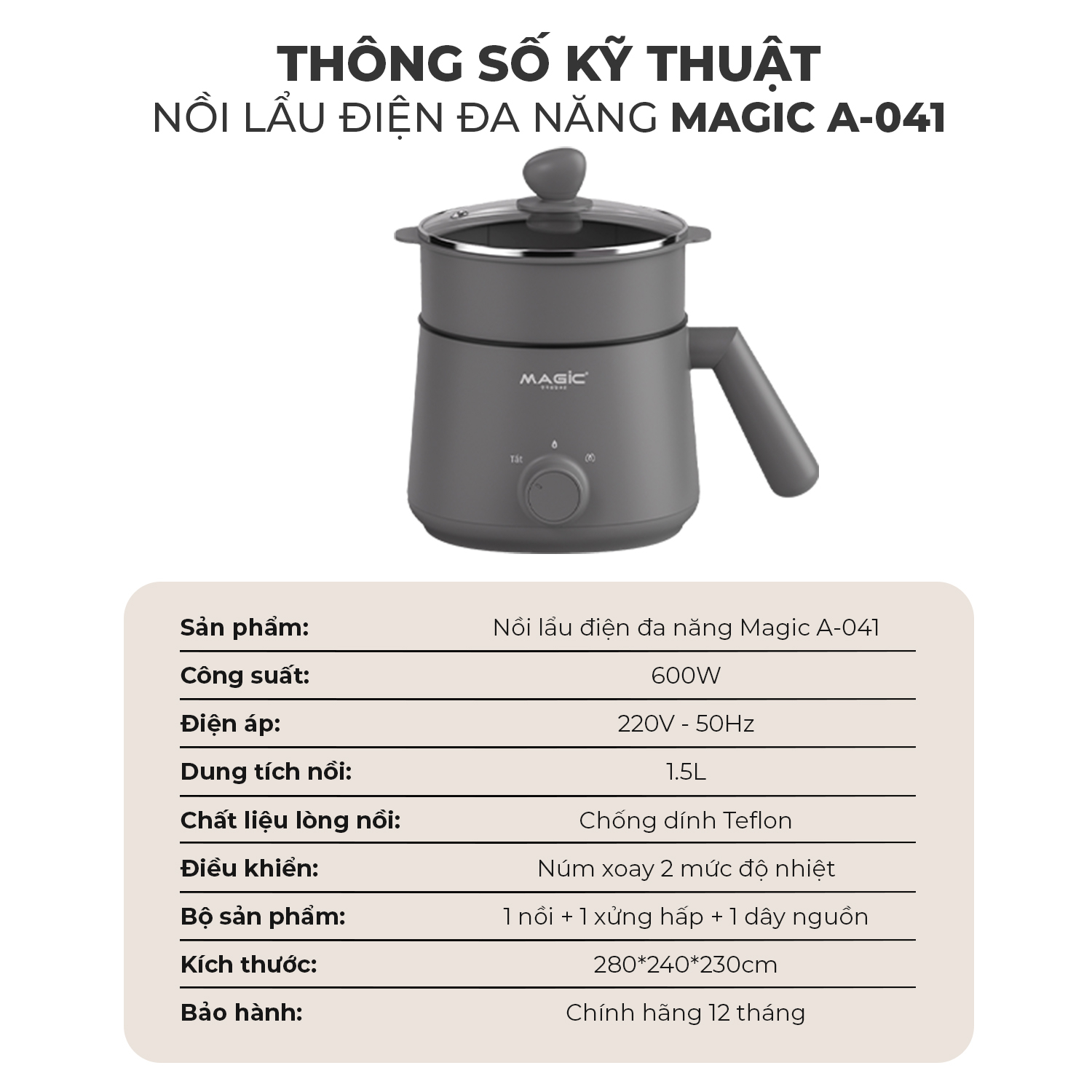 Nồi lẩu điện đa năng Magic A-041 - 9