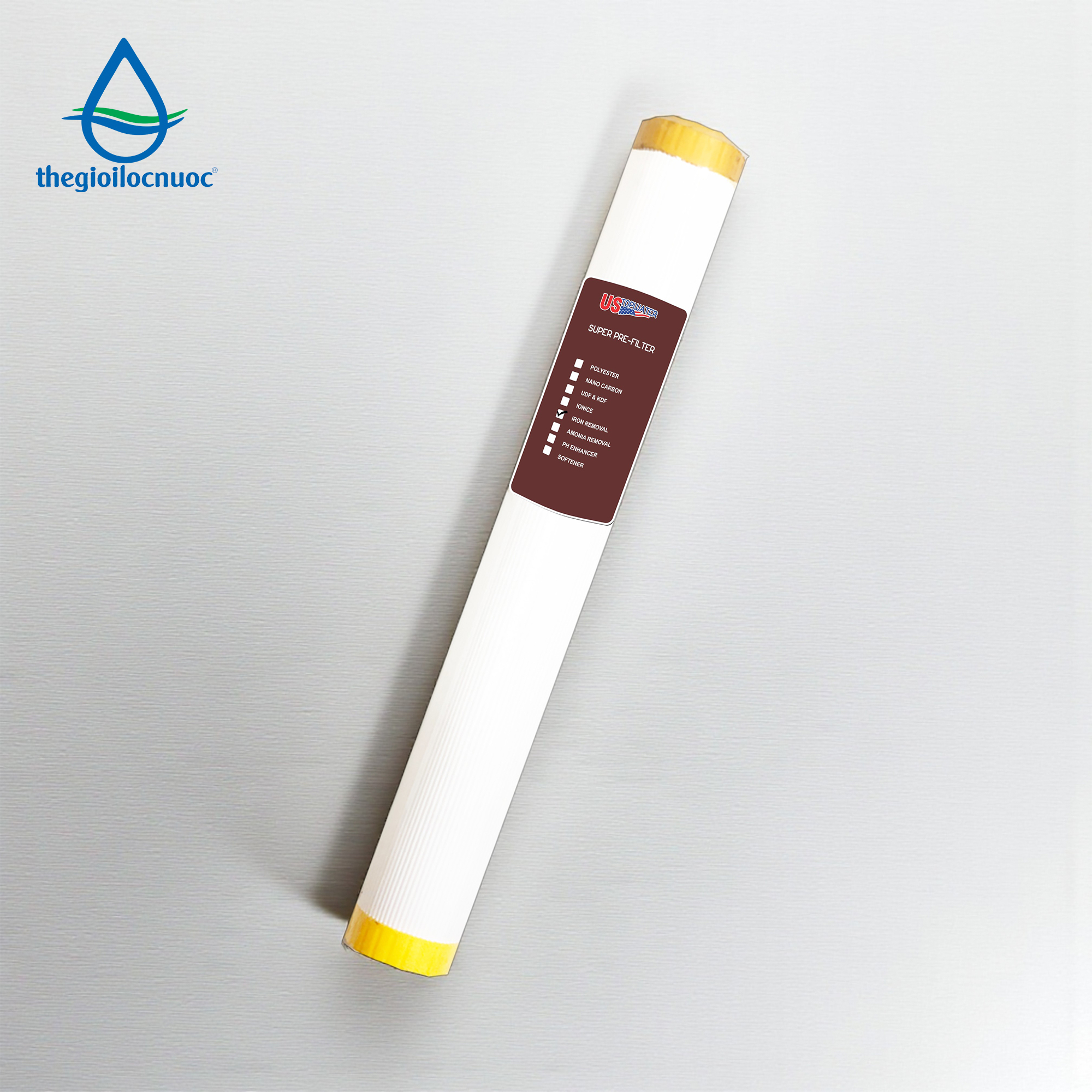 Lõi lọc thay thế xử lý sắt USTopwater 20 inches gầy, Model: F-Fera-25, Công suất 400 lít/giờ