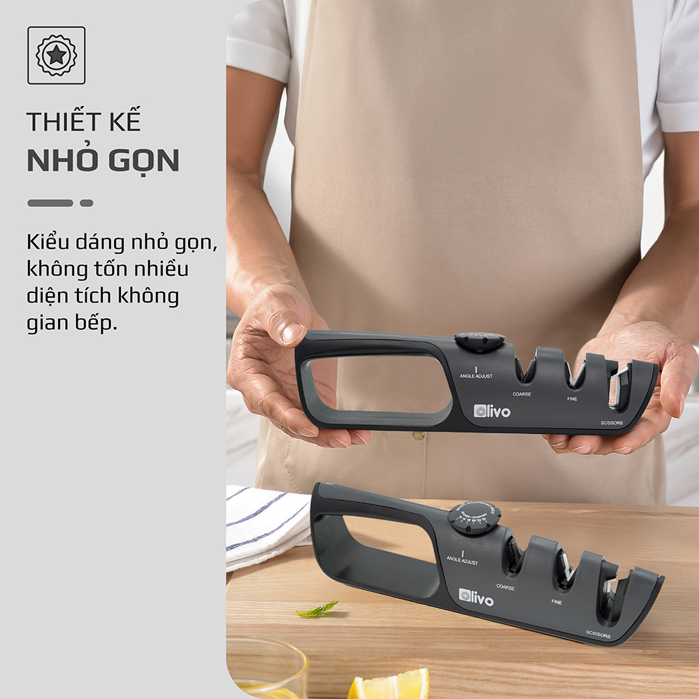 Dụng cụ mài dao 3 tầng Olivo KS1