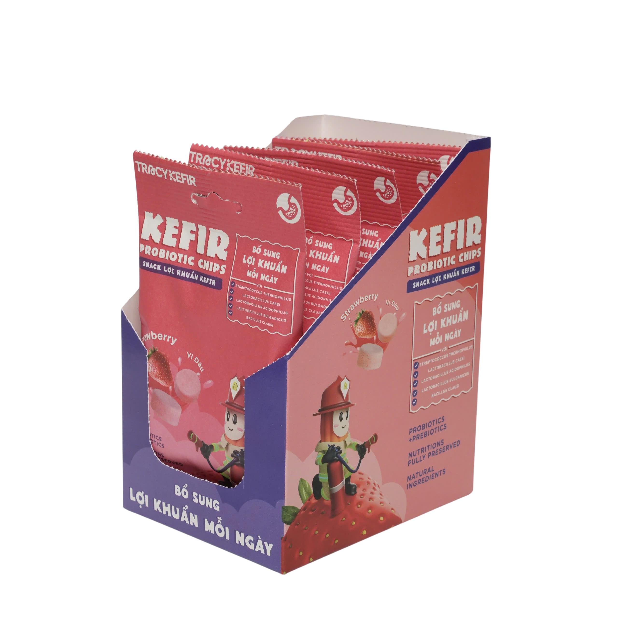 Hộp Snack Lợi Khuẩn Kefir Vị Dâu (5 gói)