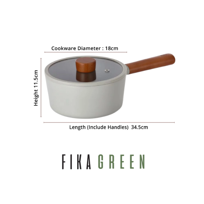 Quánh Hàn Quốc FIKA Object 18cm, đáy từ toàn bộ, nắp kính, màu xanh xám_365131 - 6