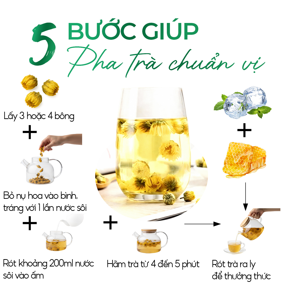 Trà Hoa Cúc Sunbeleaf - Thức Uống Thảo Mộc  - Túi Zip 100g