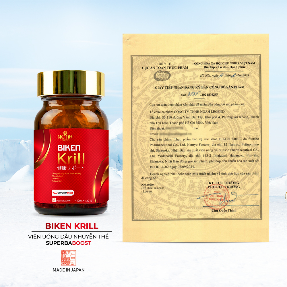 Thực phẩm bảo vệ sức khỏe BIKEN KRILL (Bổ sung Omega-3 nhuyễn thể)