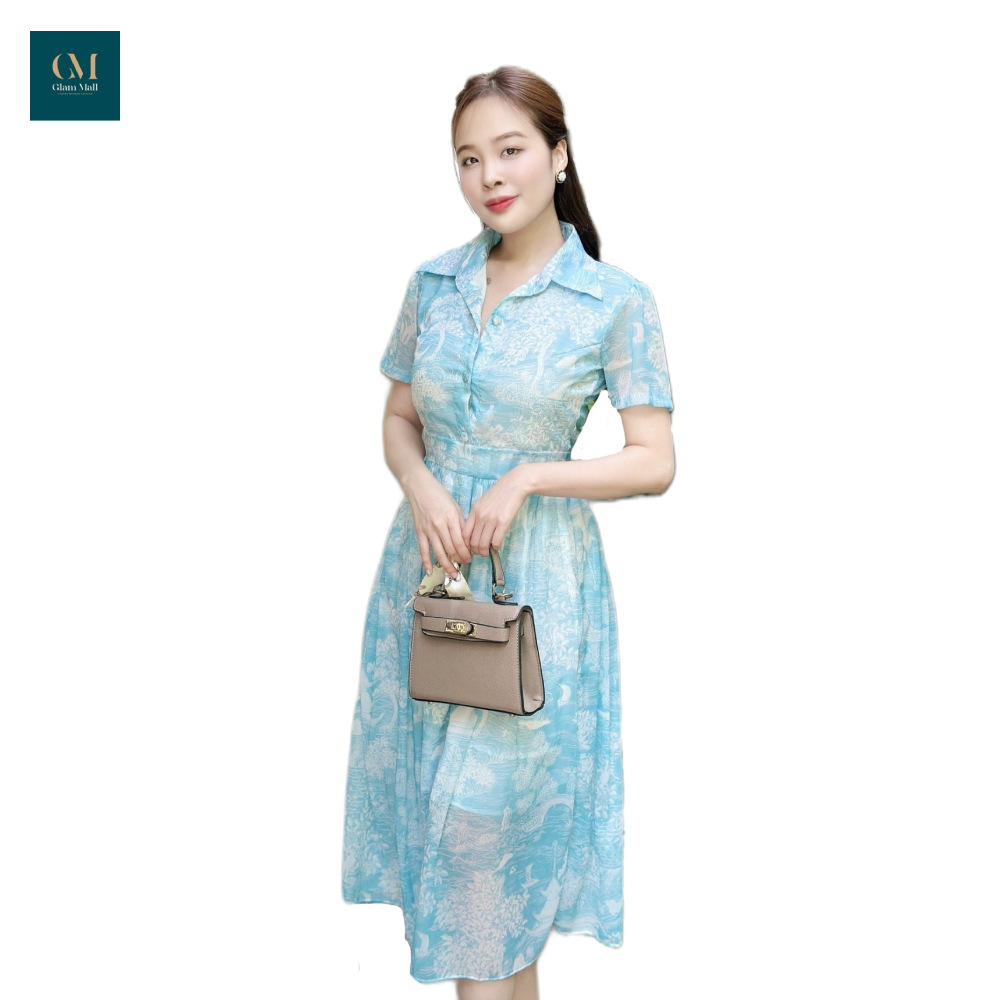 Đầm cổ sơ mi xanh lá Mabel-duoc-ban-tai-PL Home & Health Store