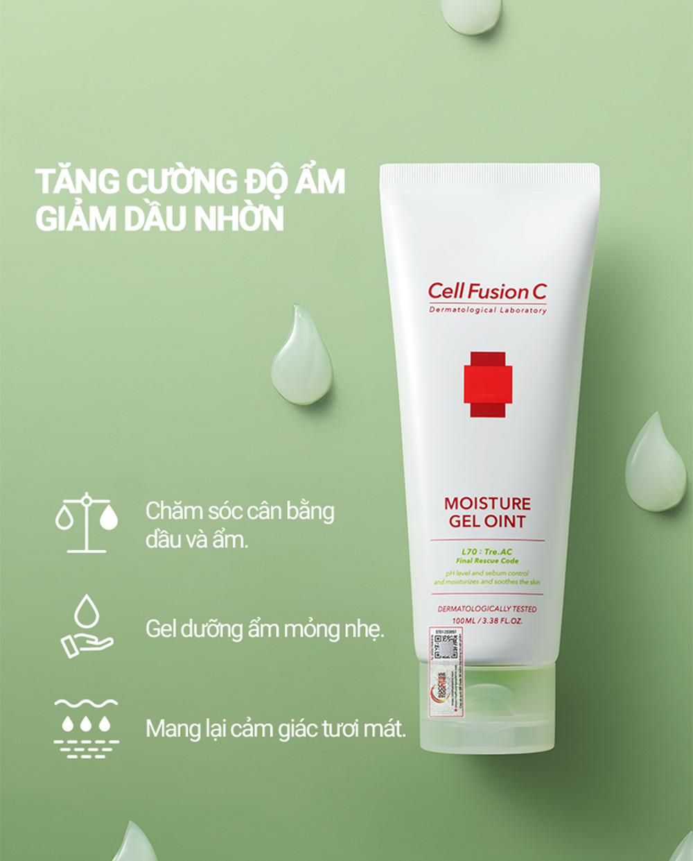Gel Dưỡng Da Cân Bằng Dầu & Ẩm Cho Da Dầu Mụn Cell Fusion C Tre.AC Moisture Gel Oint 100ml