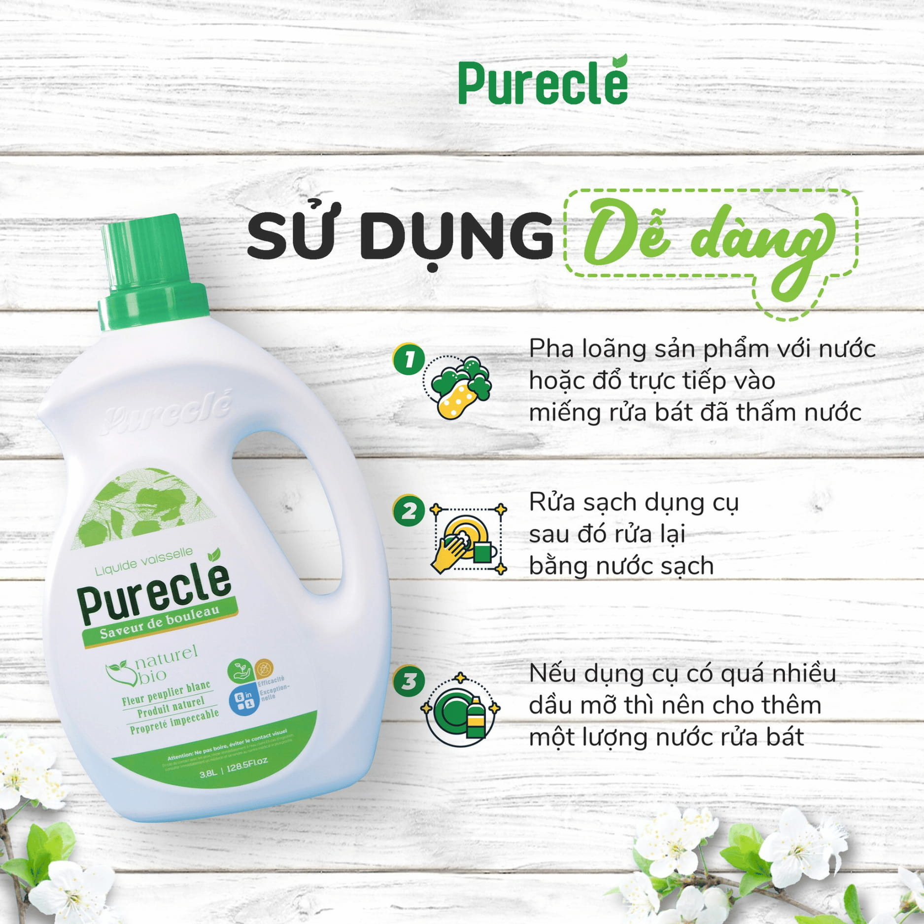 Nước rửa chén Pureclé-duoc-ban-tai-Shop Mylove- Mẹ và Bé